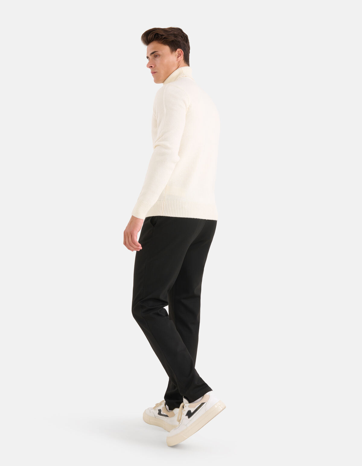 Diagonaler Kabelpullover Off White SHOEBY MEN