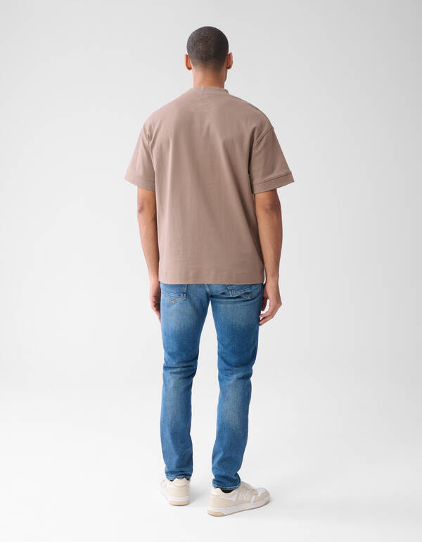 Stickerei-T-Shirt Hellbraun SHOEBY MEN