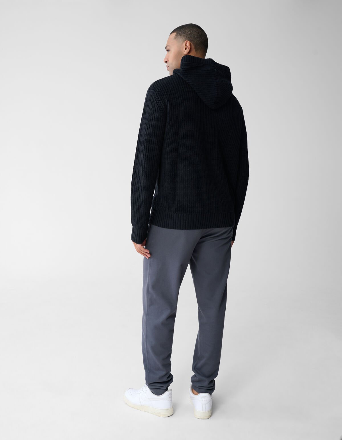 Gestrickter schwarzer Hoodie SHOEBY MEN