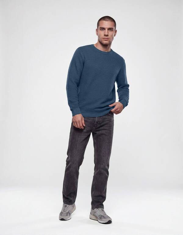 Gerippte Pullover Blau SHOEBY MEN