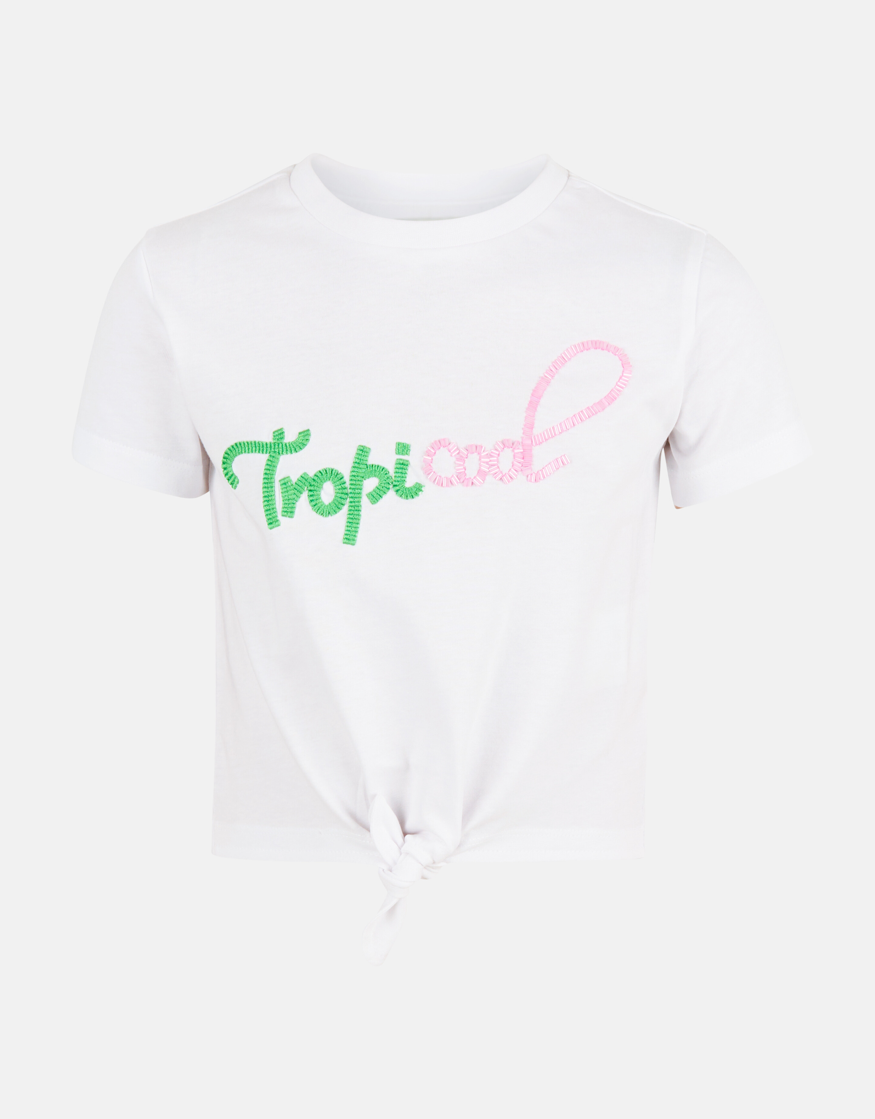 T-Shirt mit gesticktem Aufdruck Weiß SHOEBY GIRLS