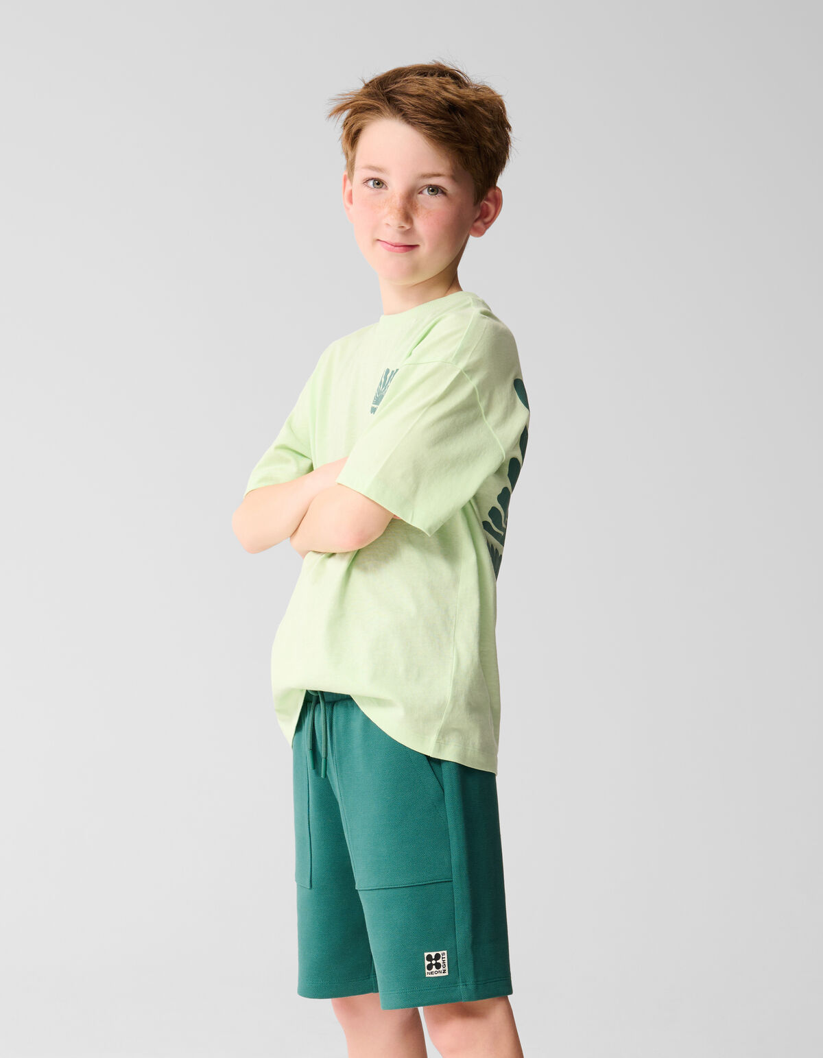 Gewelltes Sonnen-T-Shirt Hellgrün SHOEBY BOYS