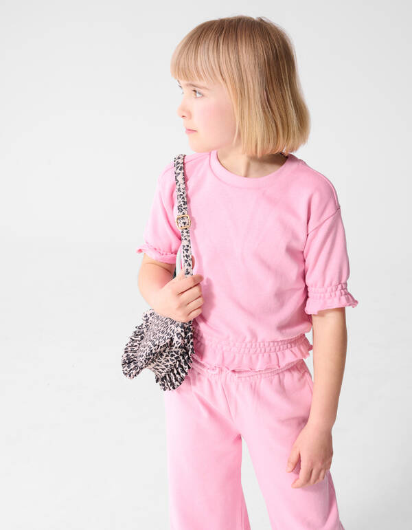 R&uuml;schen-Sweatshirt Hellrosa SHOEBY GIRLS