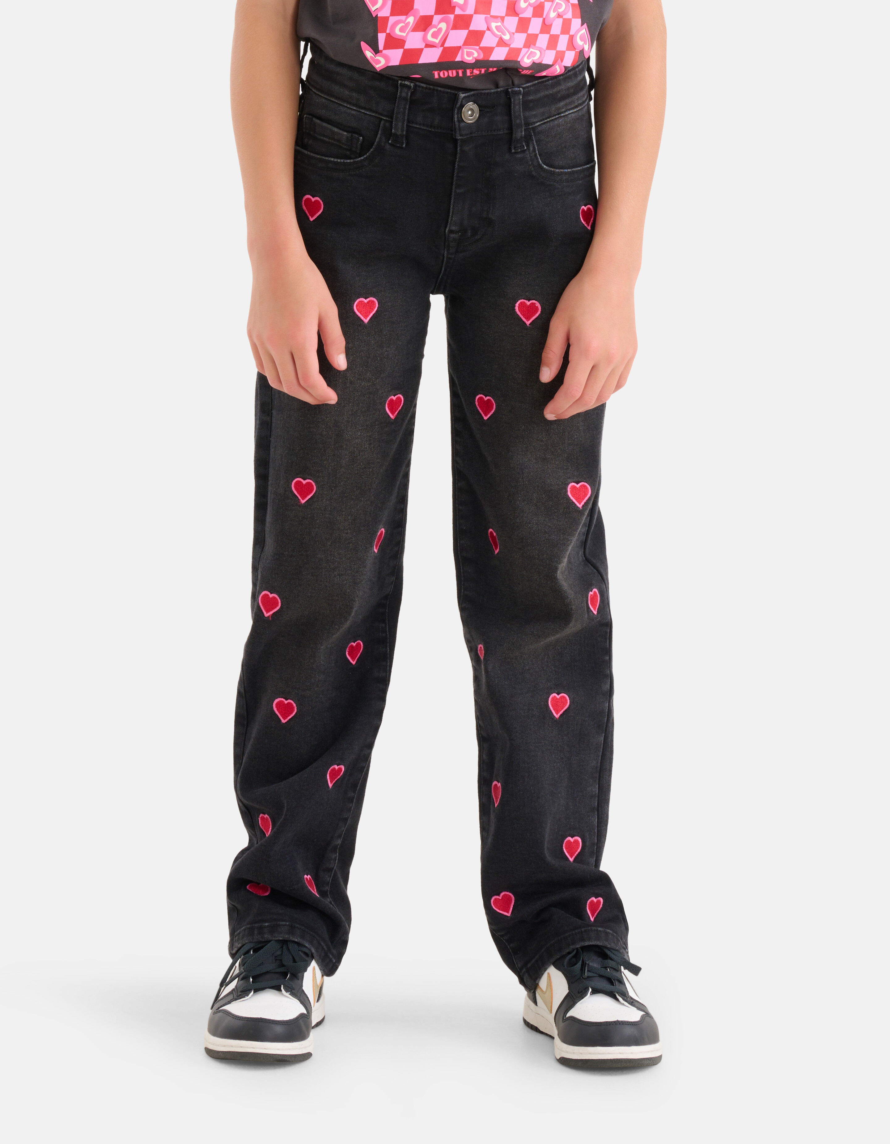 Heart Wide Leg Jeans Schwarz SHOEBY GIRLS