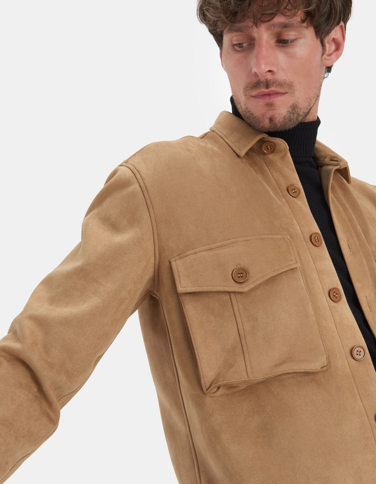 Overshirt aus Veloursleder REFILL