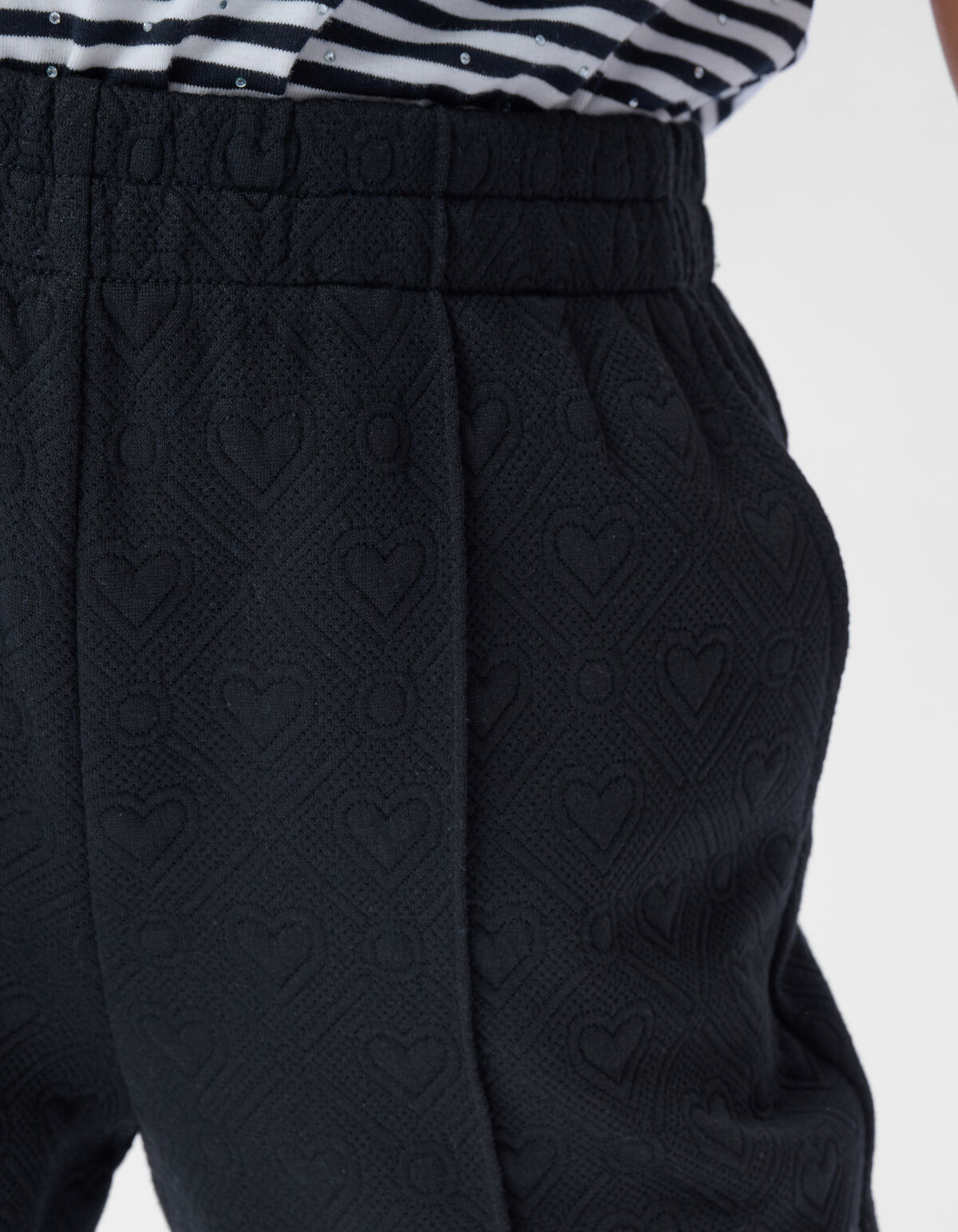 Herz Jacquard Hose Schwarz SHOEBY GIRLS