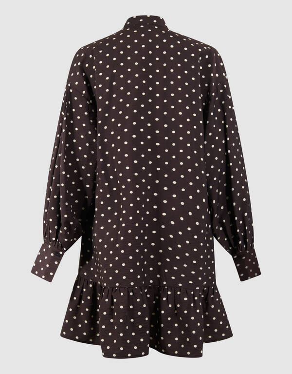 Gepunktetes Minikleid Dunkelbraun SHOEBY WOMEN