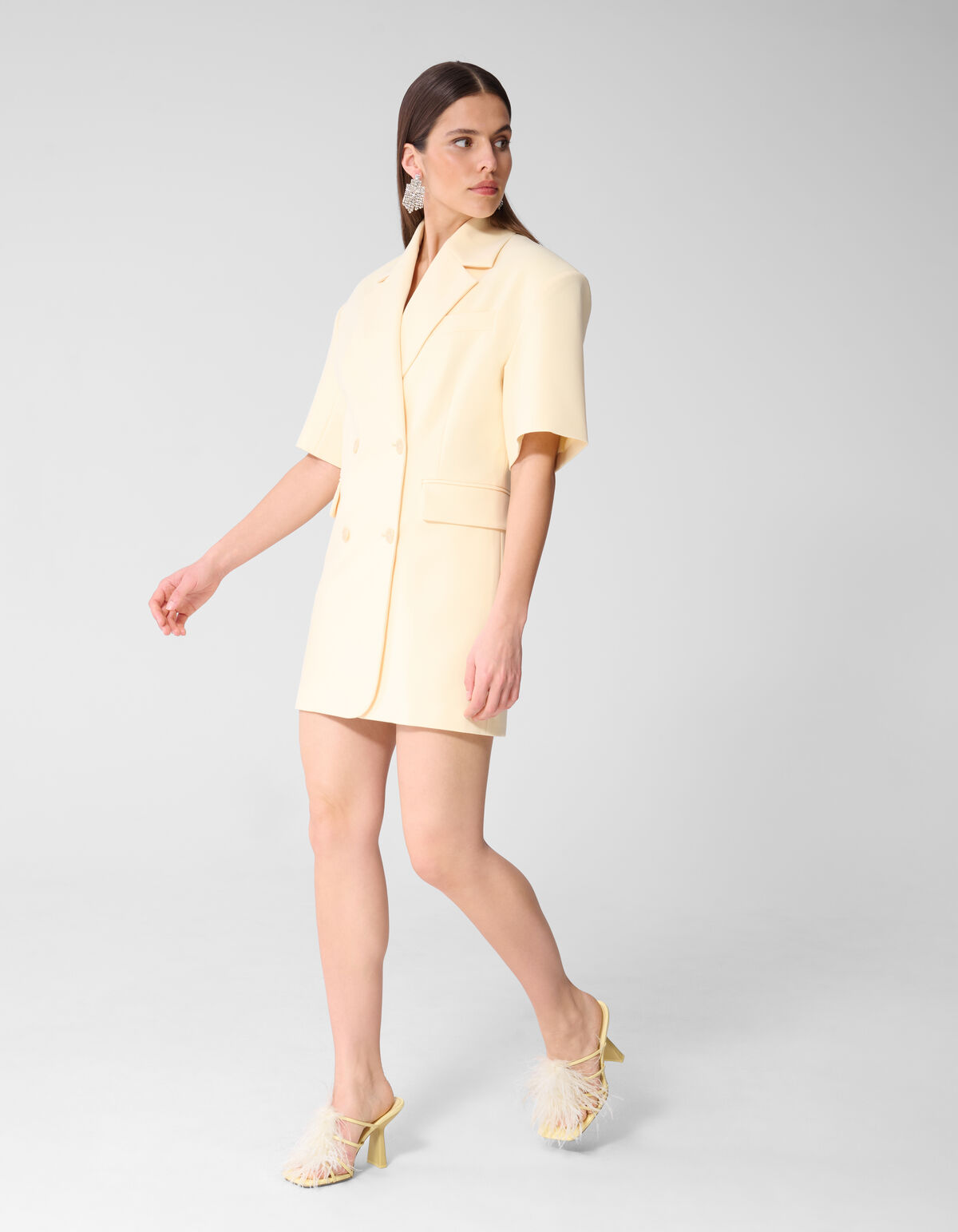 Kurzarmblazer Kleid Hellgelb SHOEBY WOMEN