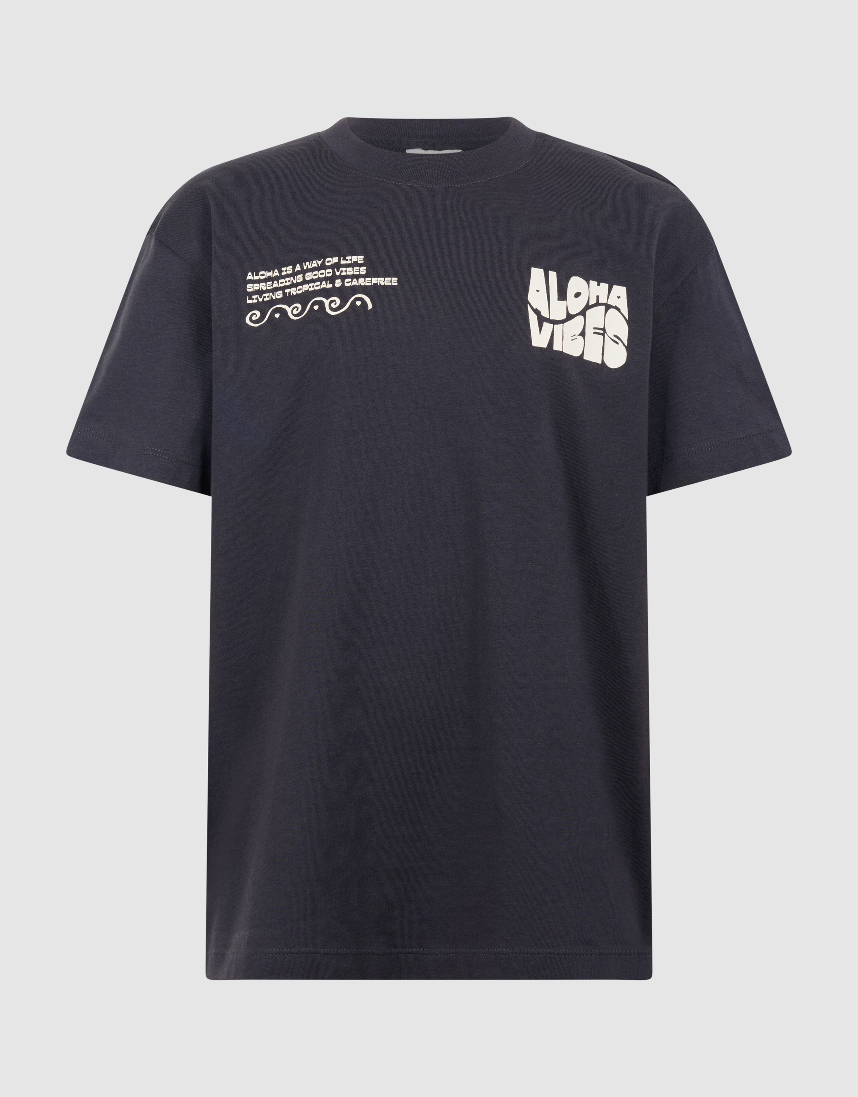 Aloha Vibes Artwork T-shirt Donkergrijs SHOEBY GIRLS