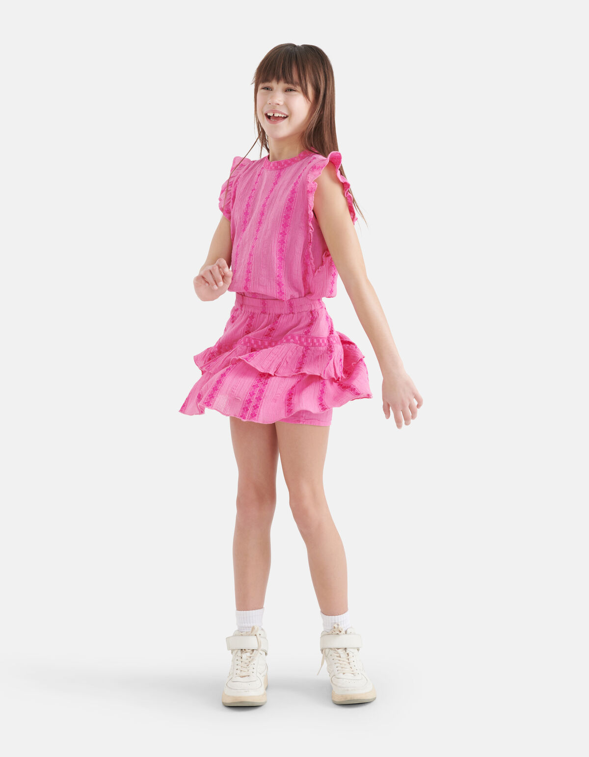 Tape Detail Top Pink SHOEBY GIRLS