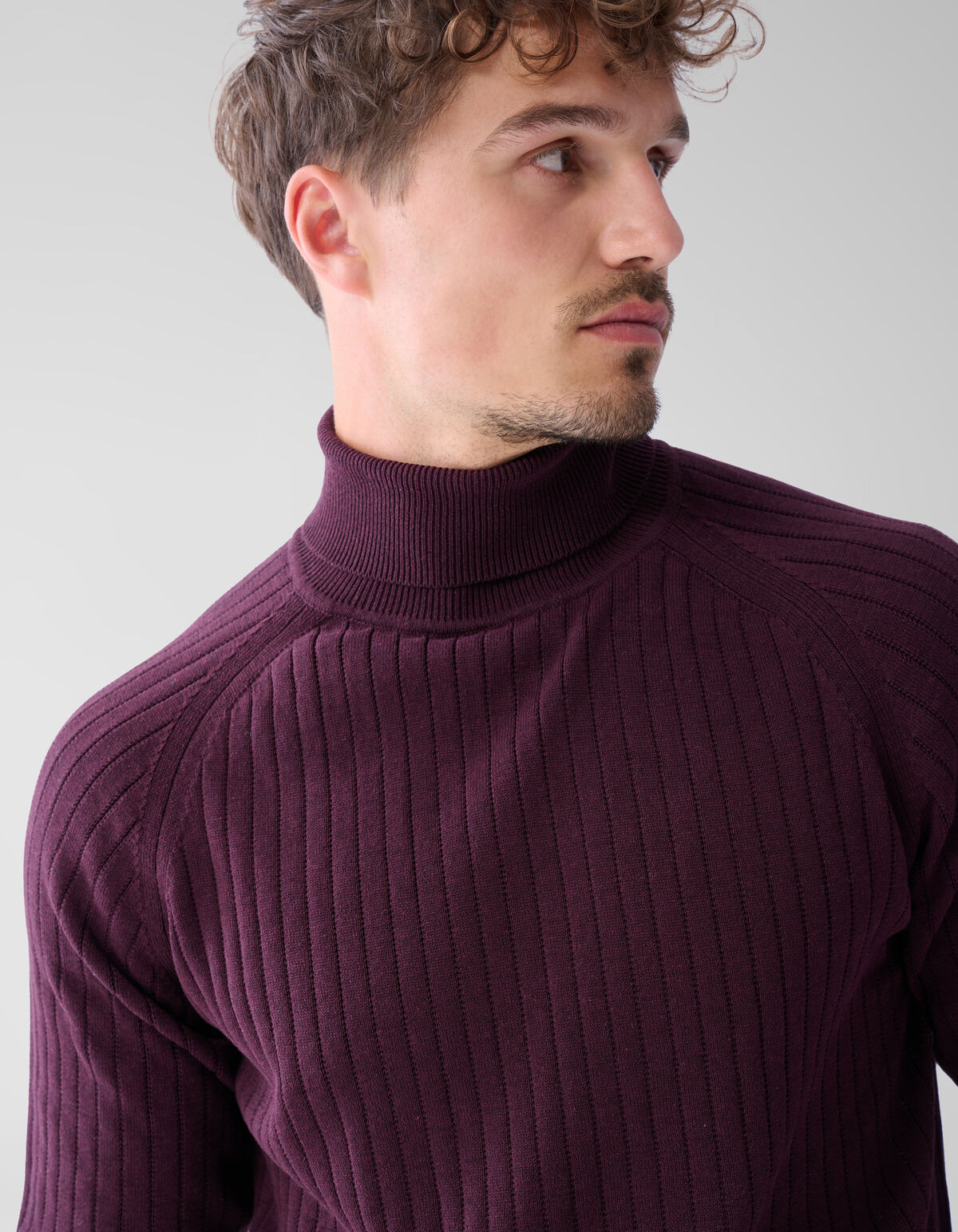 Rippenpullover Dunkelrot SHOEBY MEN