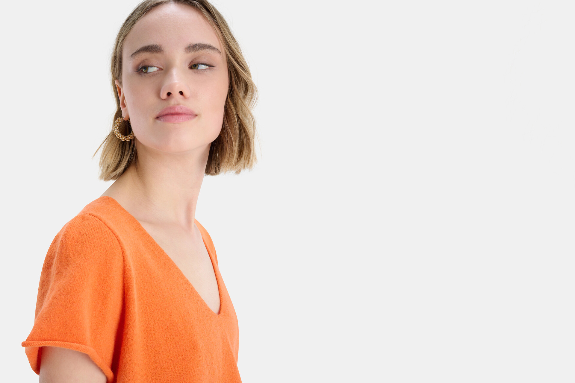 Stricktop mit V-Ausschnitt Orange EKSEPT