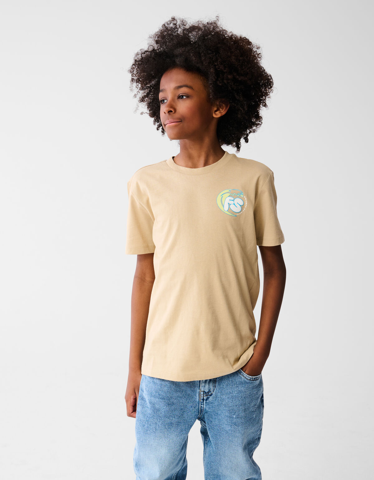 Florida Kunstwerk T-shirt Beige SHOEBY BOYS