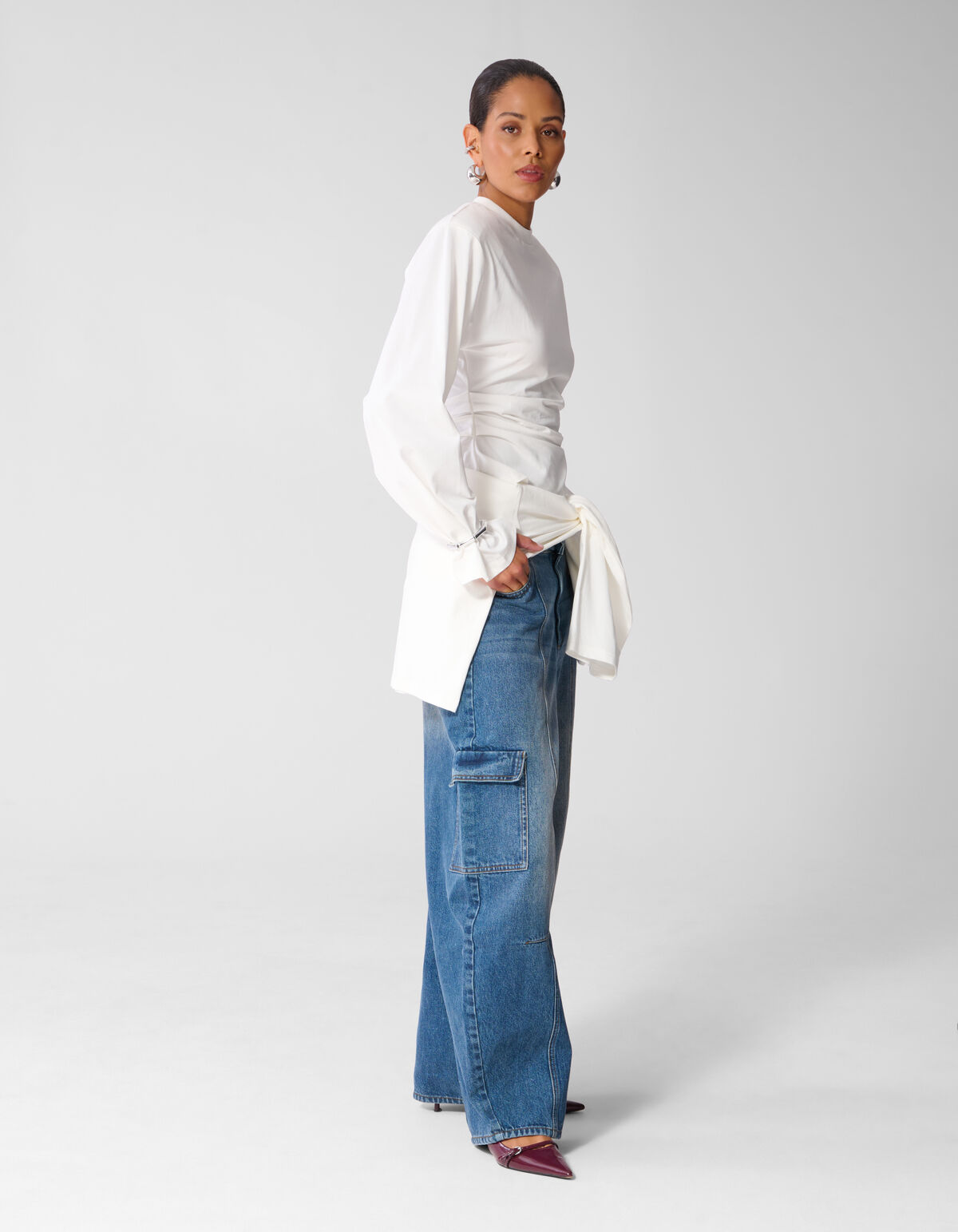 Cargo Barrel Fit Jeans Blau SHOEBY WOMEN
