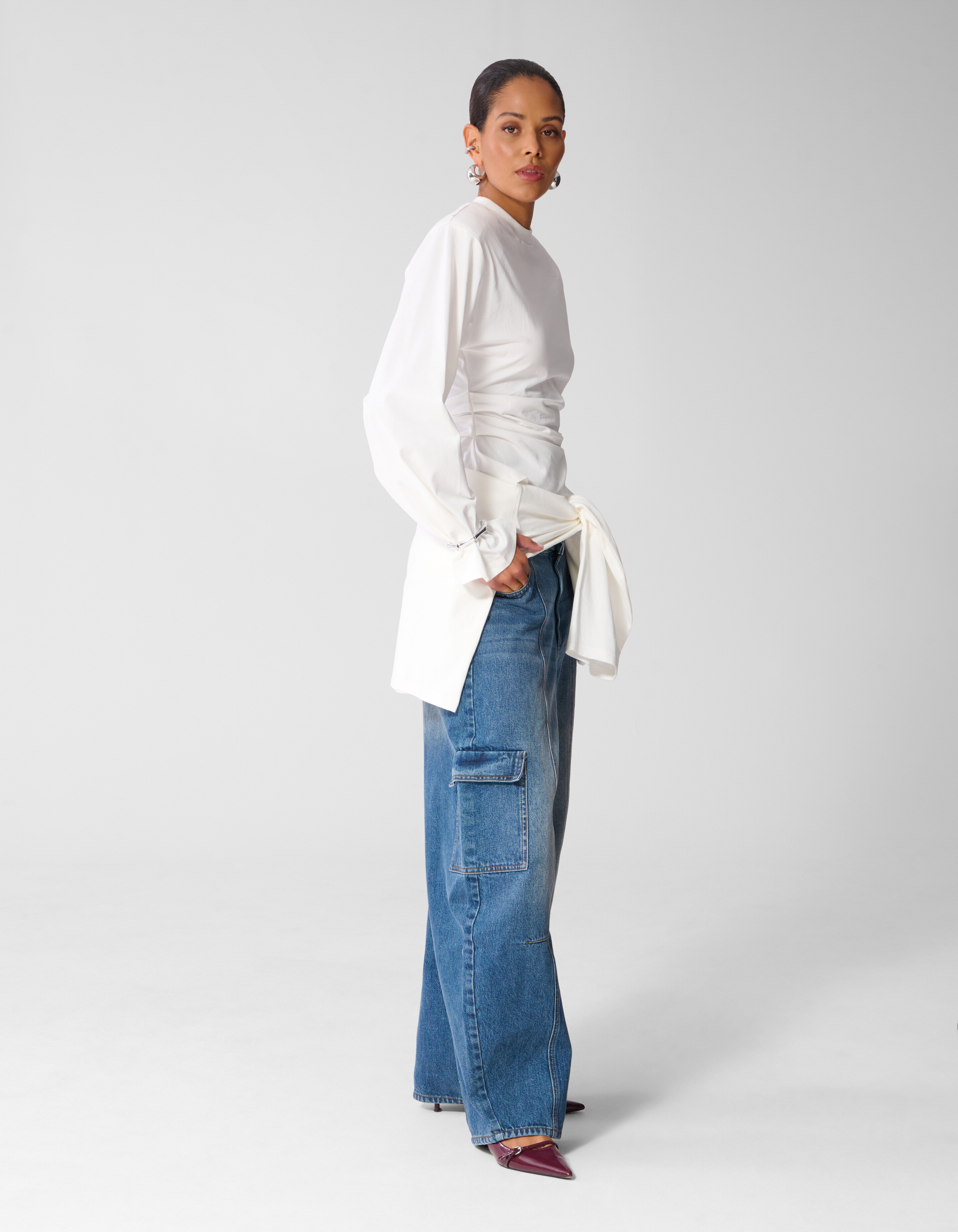 Cargo Barrel Fit Jeans Blau SHOEBY WOMEN