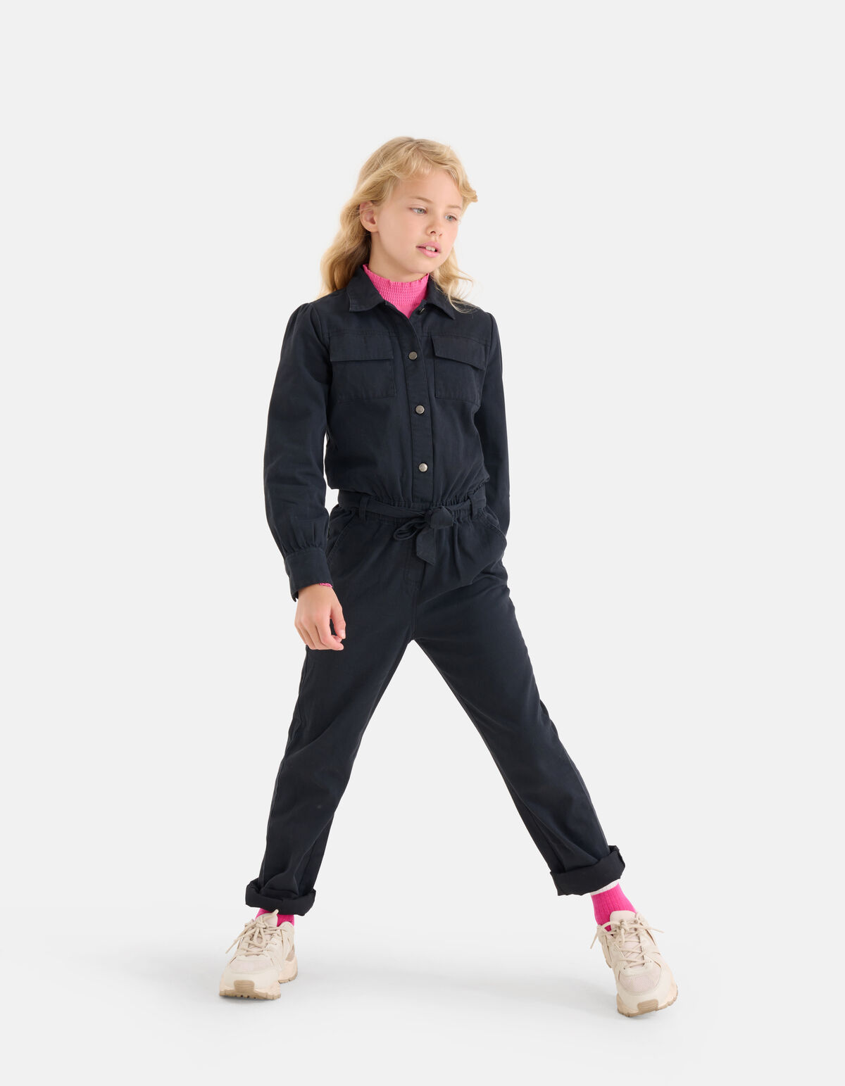 Bestickter Jumpsuit Dunkelgrau SHOEBY GIRLS