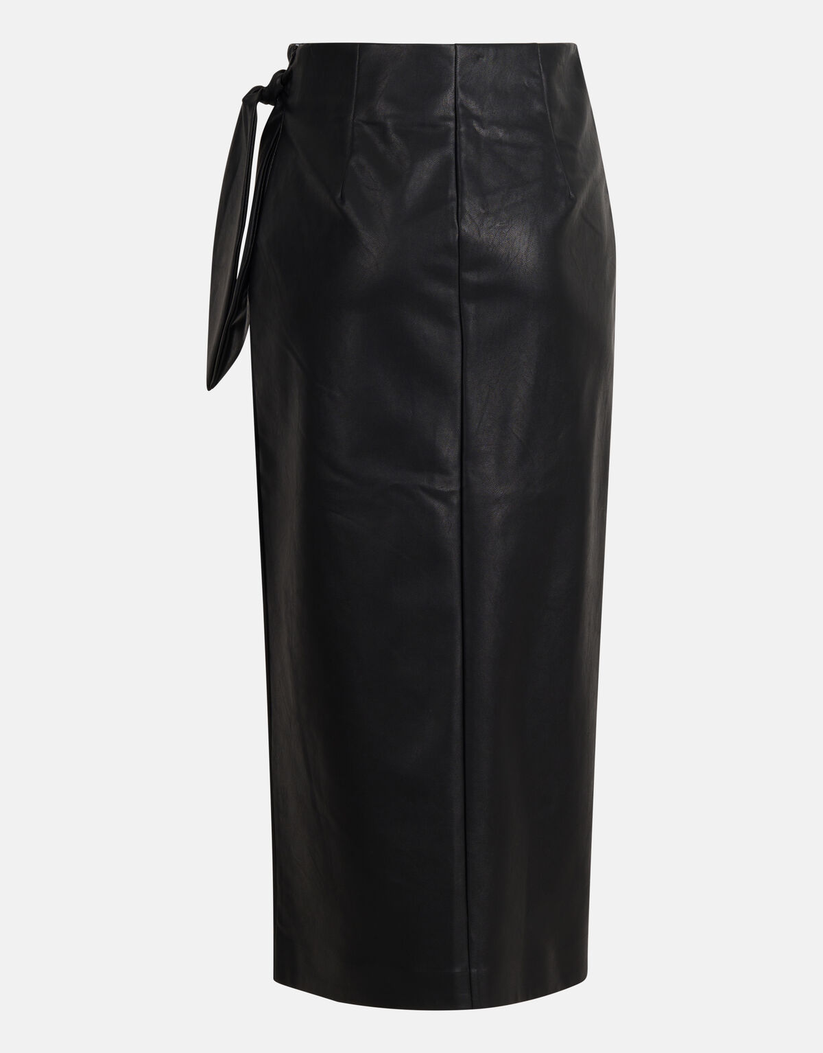 Veganer Midirock aus Leder Schwarz von Fred SHOEBY WOMEN