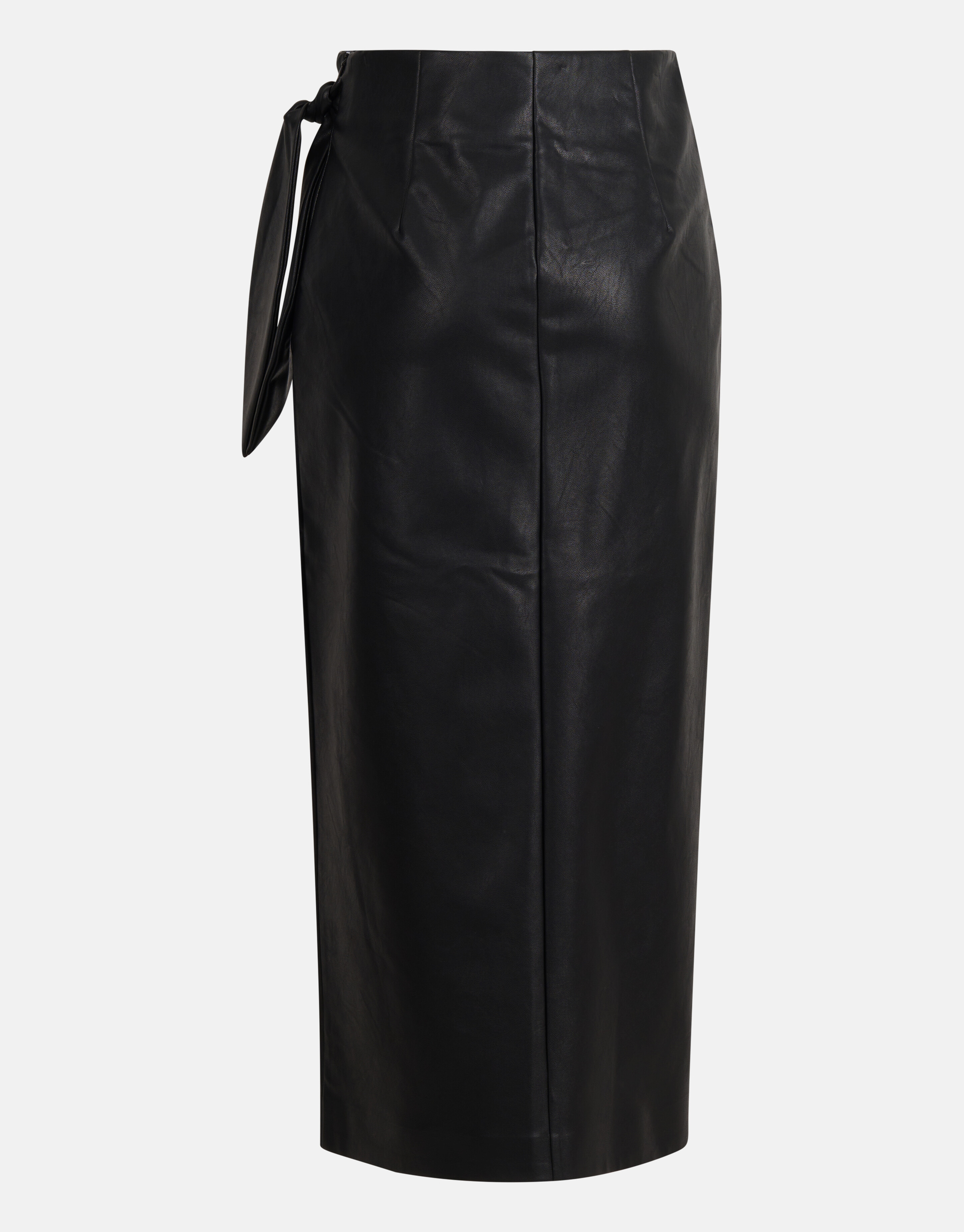 Veganer Midirock aus Leder Schwarz von Fred SHOEBY WOMEN