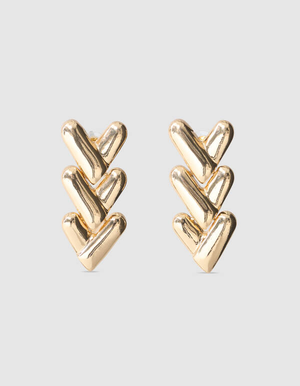 Triple Heart Ohrringe Gold SHOEBY ACCESSOIRES