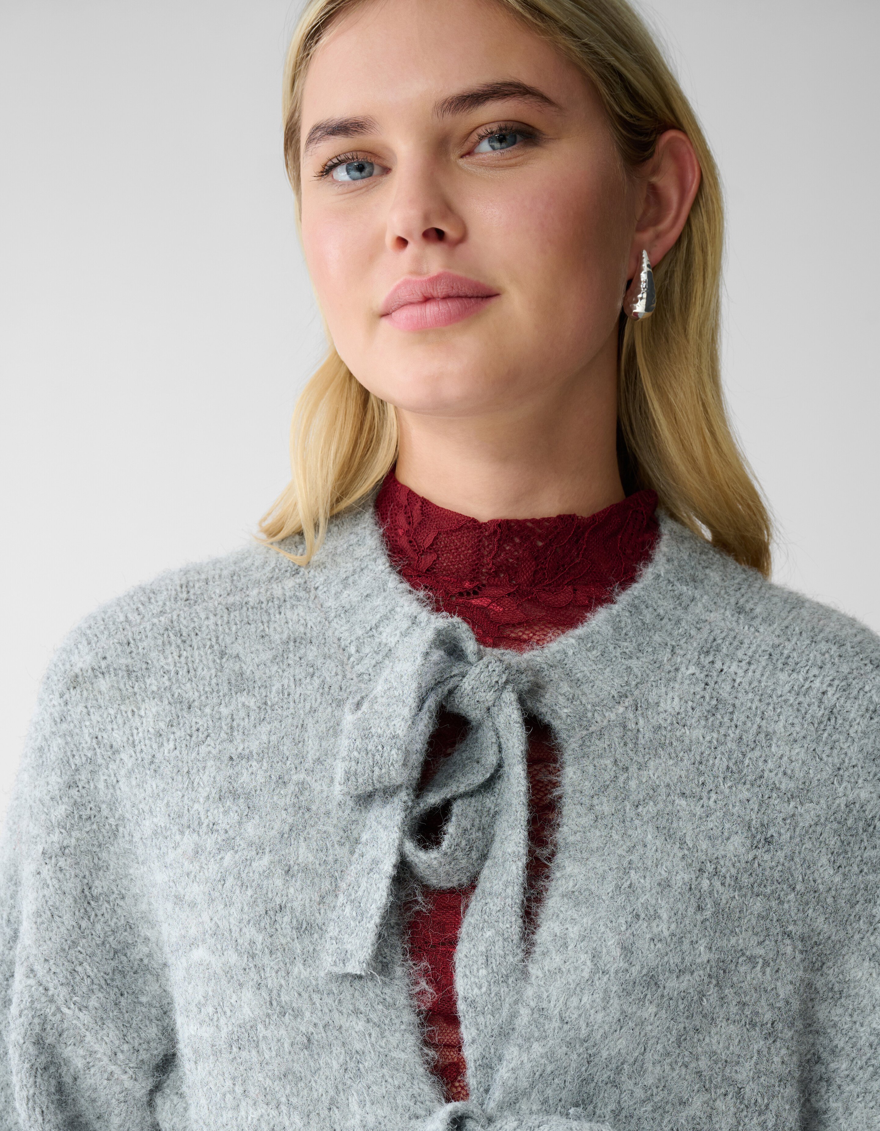 Twist Strik Strickjacke Hellgrau SHOEBY WOMEN