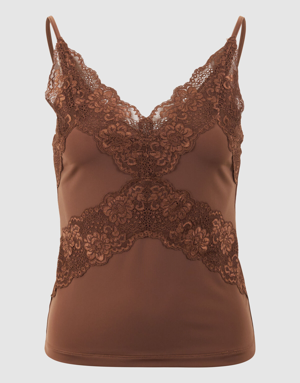 Spitzen-Singlet Top Braun SHOEBY WOMEN