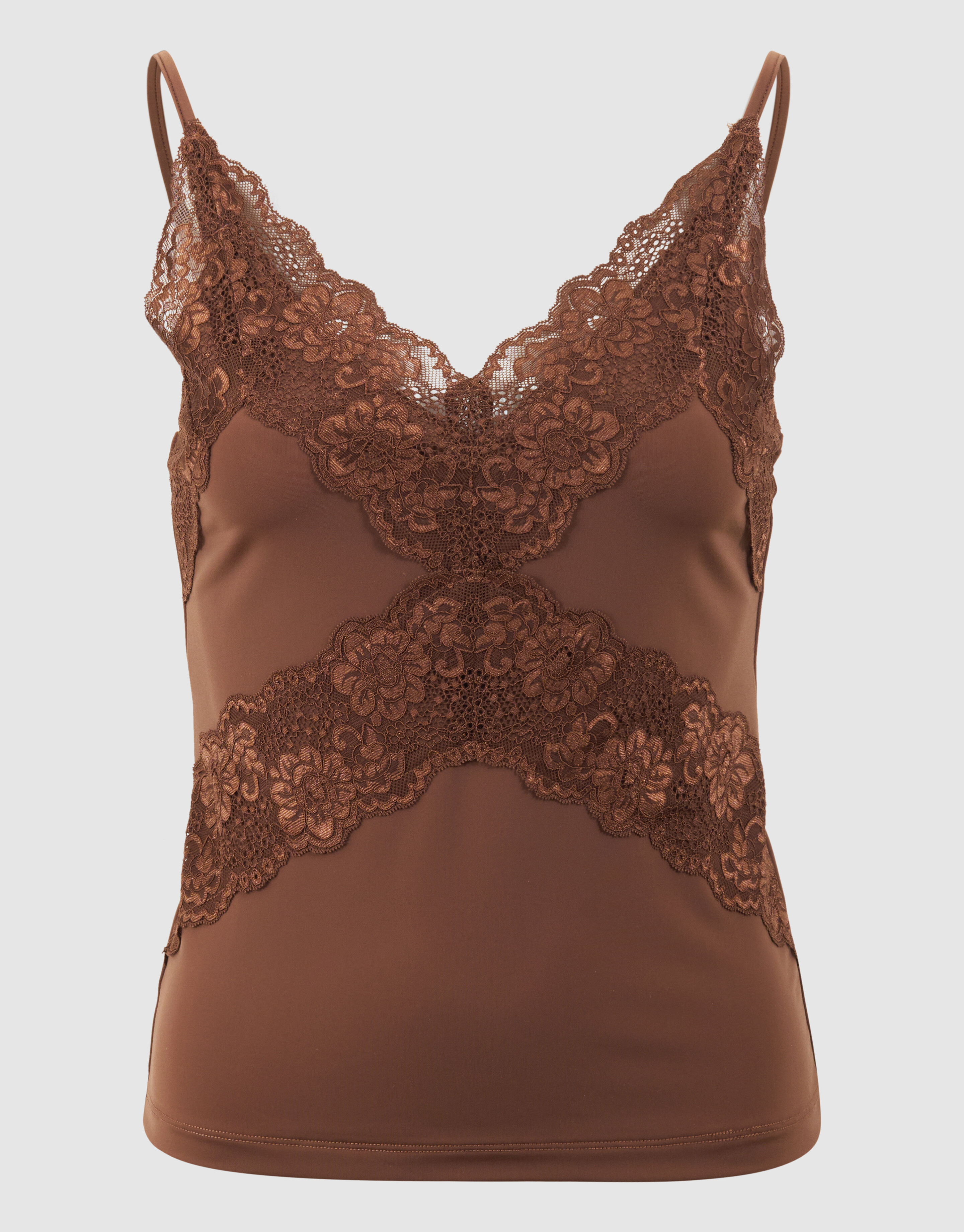 Spitzen-Singlet Top Braun SHOEBY WOMEN