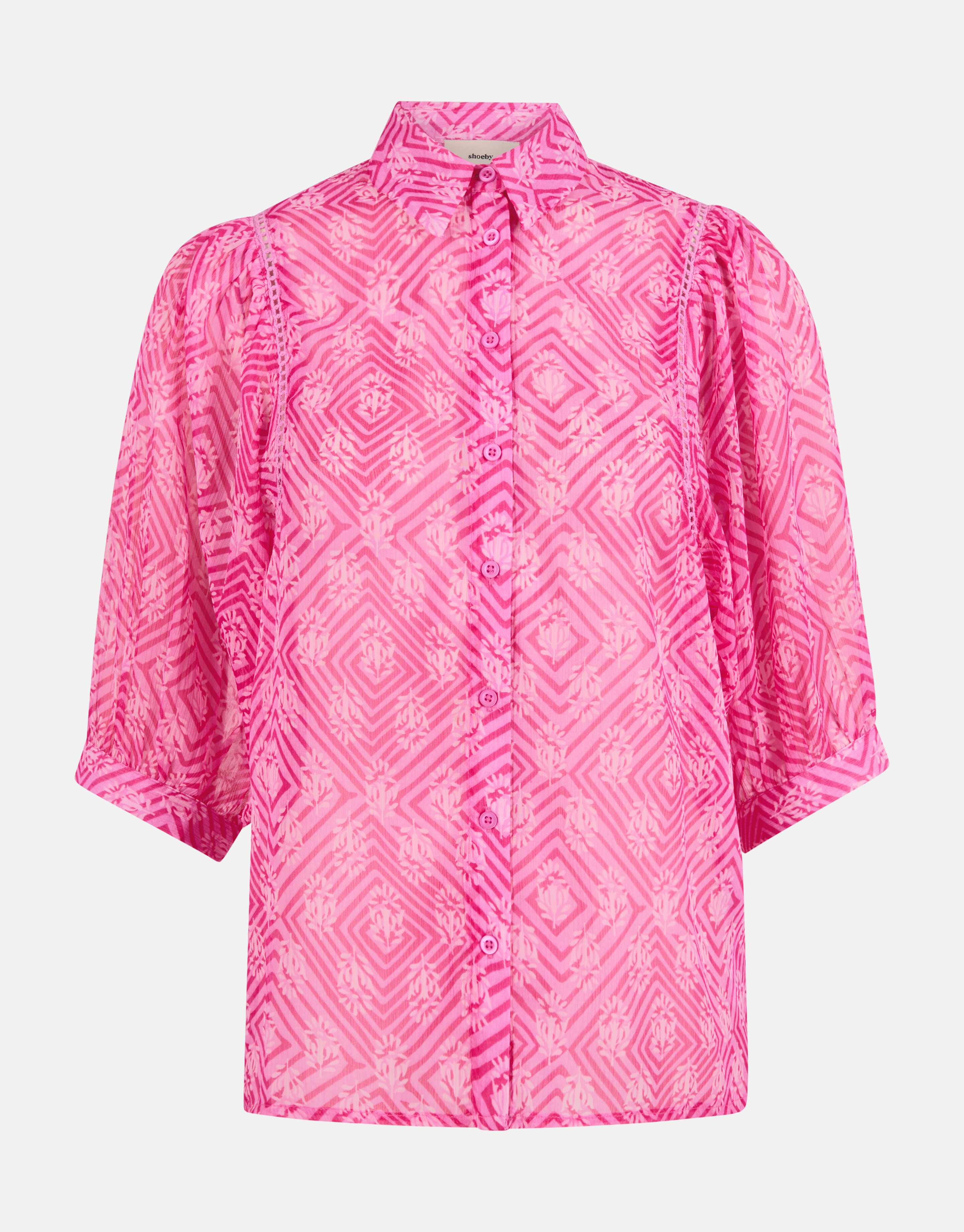 Printed Chiffon Blouse Roze SHOEBY WOMEN