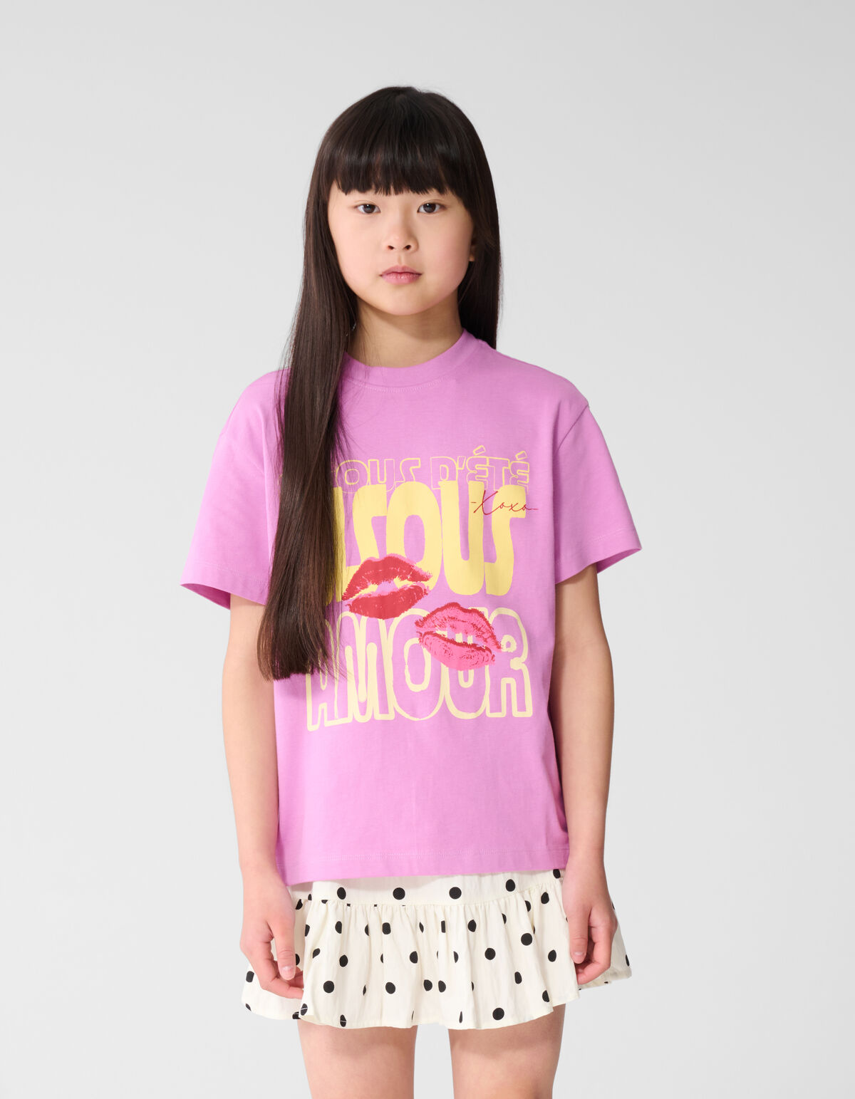 Bisous Amour Kunstwerk T-Shirt Lila SHOEBY GIRLS