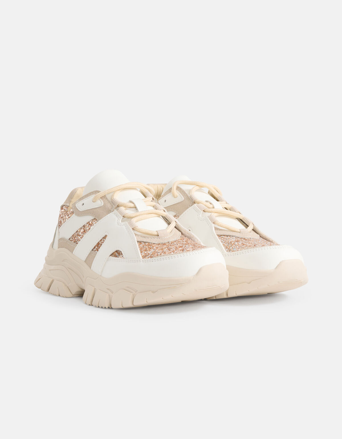 Glitzer Turnschuhe Beige SHOEBY SHOES