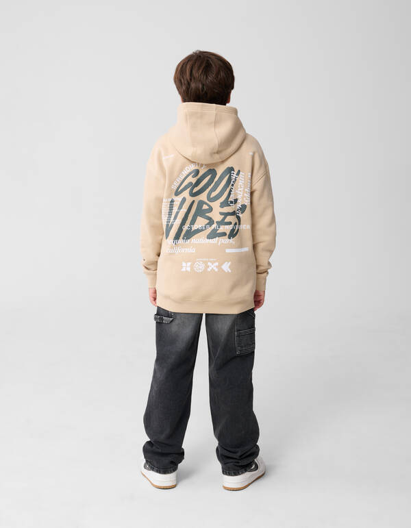 Cool Vibes Kunstwerk Hoodie Beige SHOEBY BOYS
