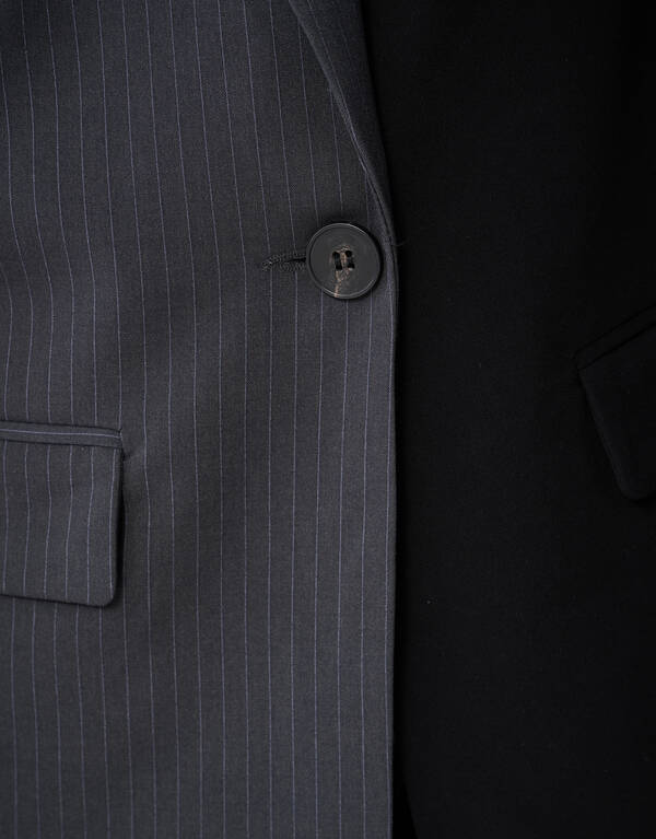 Übergroßer Pinstripes Mix Blazer Grau/Schwarz SHOEBY WOMEN