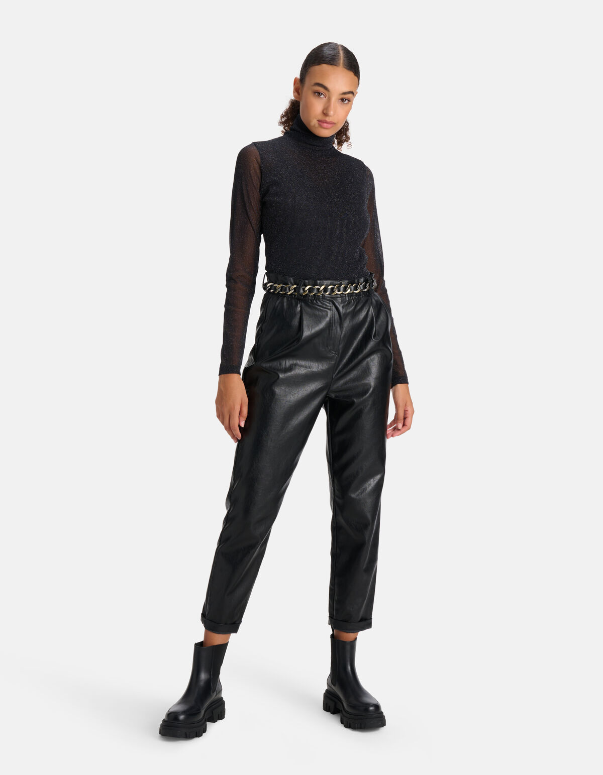 Lurex Mesh Top Schwarz SHOEBY WOMEN