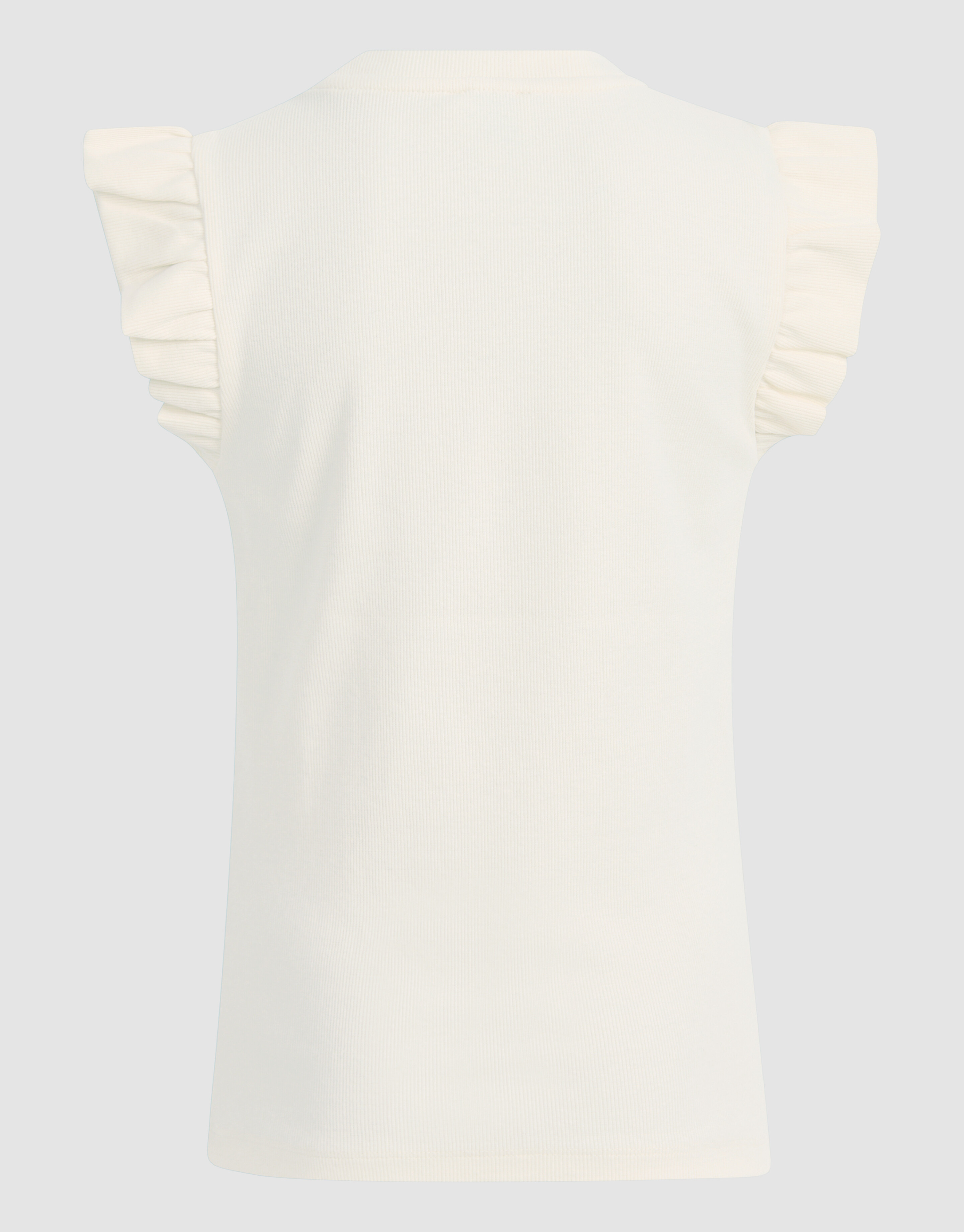 Ruffle Rib Top Off White SHOEBY GIRLS
