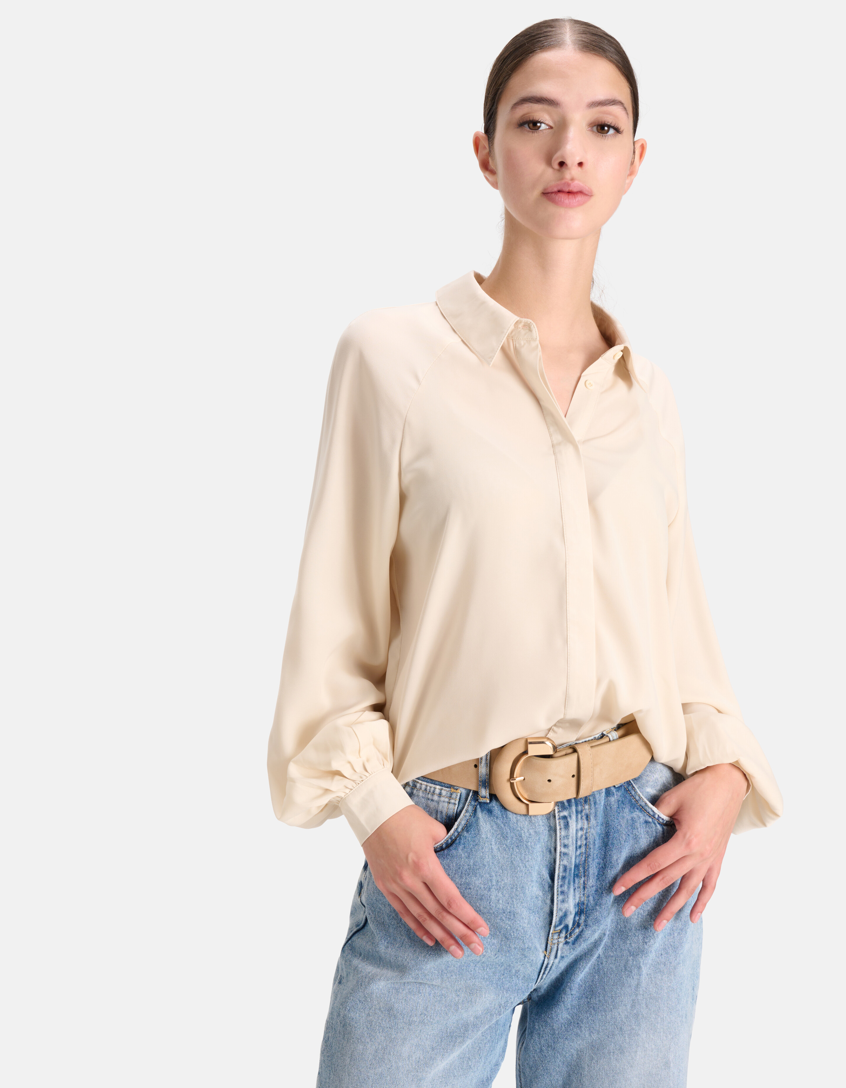 Taillengürtel mit Metallschnalle Beige SHOEBY ACCESSOIRES