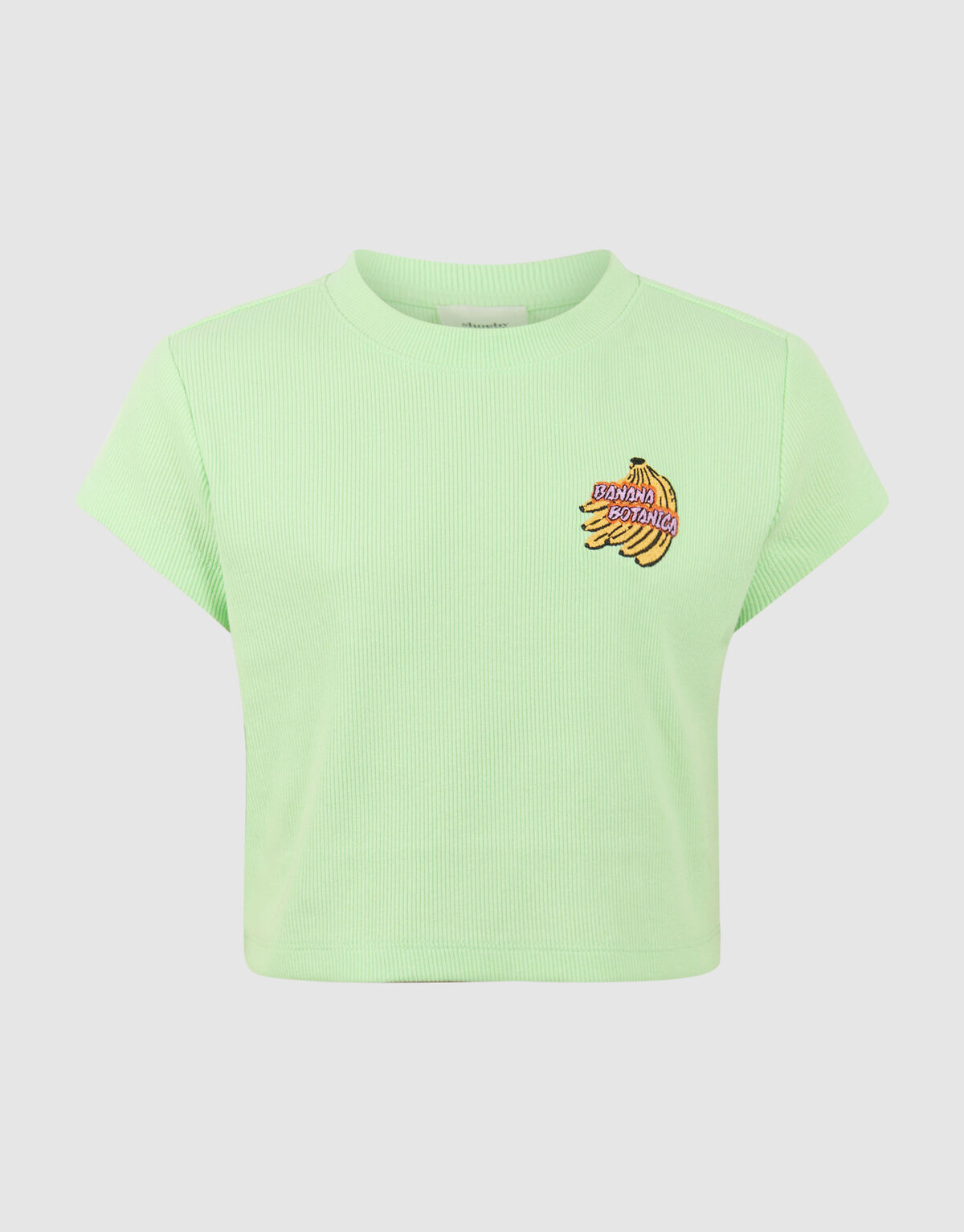 Gerippter Banana Crop Top Hellgr&uuml;n SHOEBY GIRLS