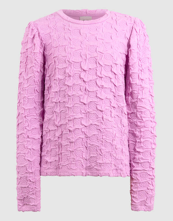 Blumen Struktur Langarm Top Rosa SHOEBY GIRLS