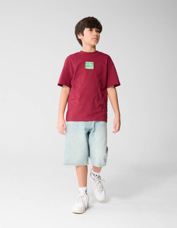 Big Wave Artwork T-Shirt Dunkelrot SHOEBY BOYS