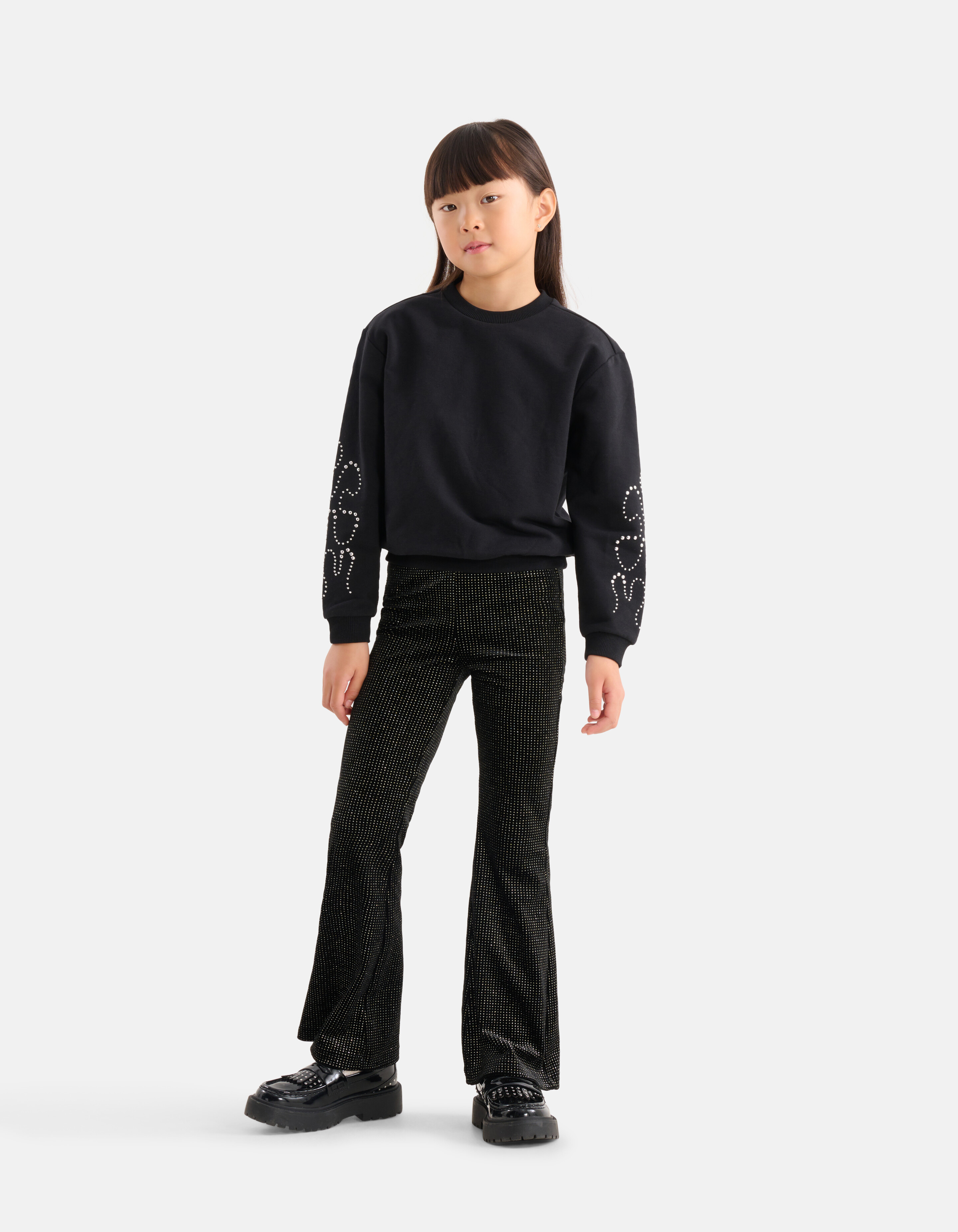 Ausgestellte Strass-Leggings Schwarz SHOEBY GIRLS