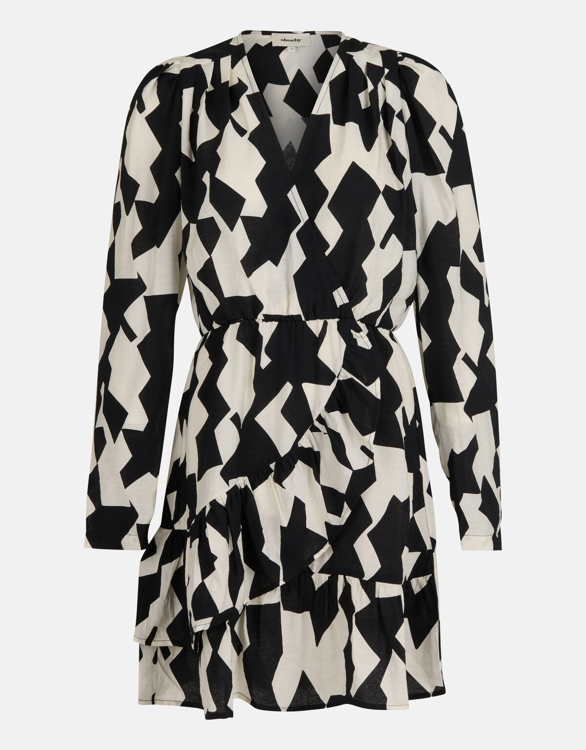 Grafisches Wickelkleid Schwarz/Weiß SHOEBY WOMEN