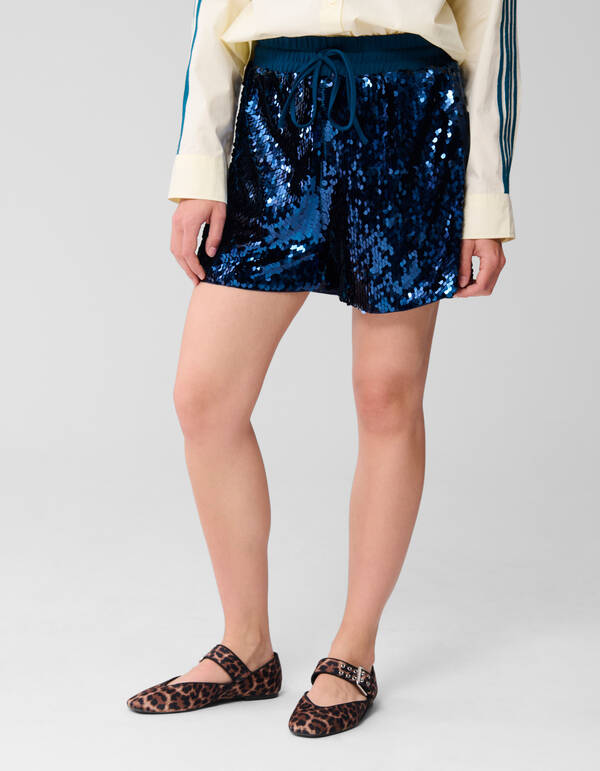 Pailletten Short Blau SHOEBY WOMEN