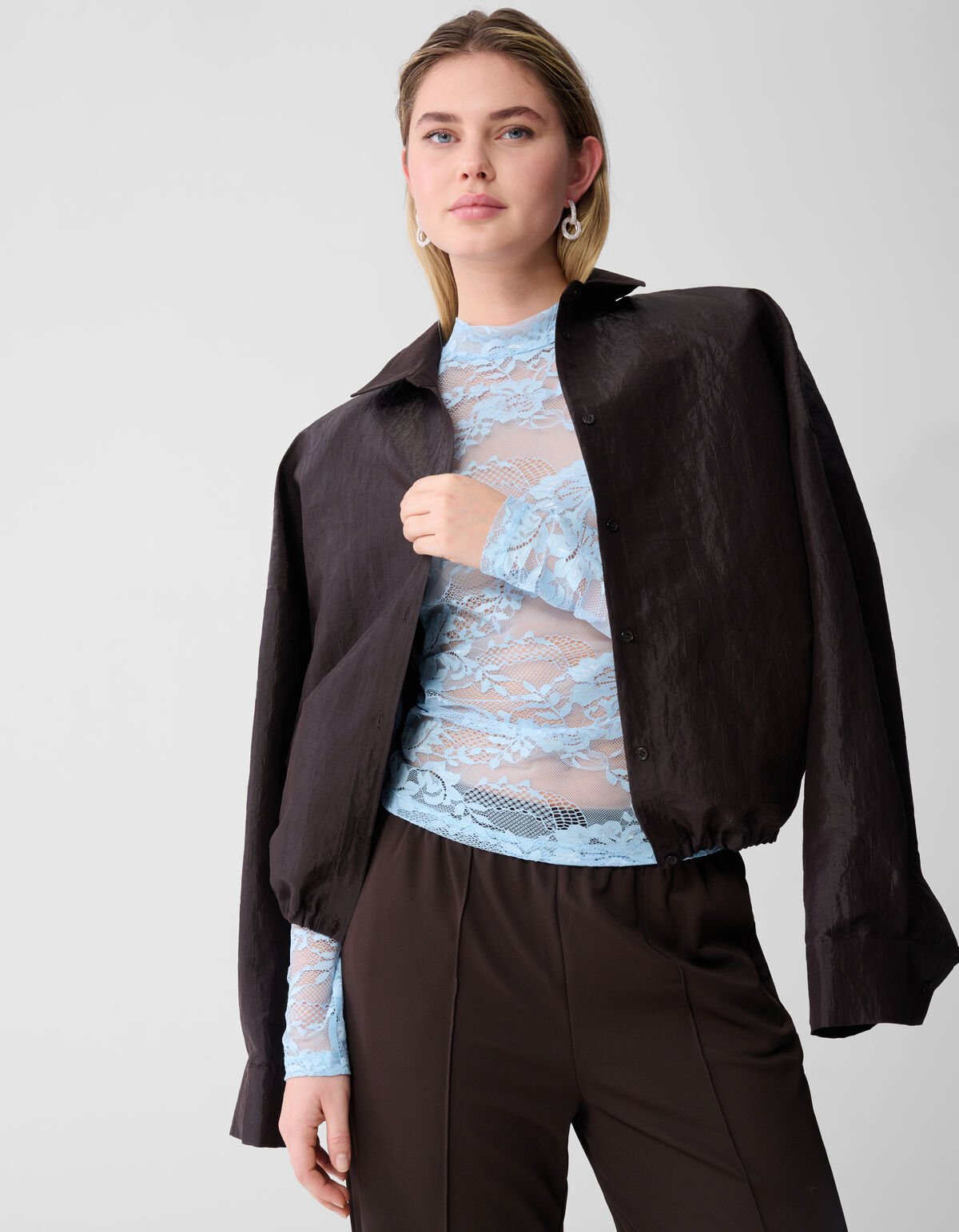 Flower-Spitzen-Top Hellblau SHOEBY WOMEN