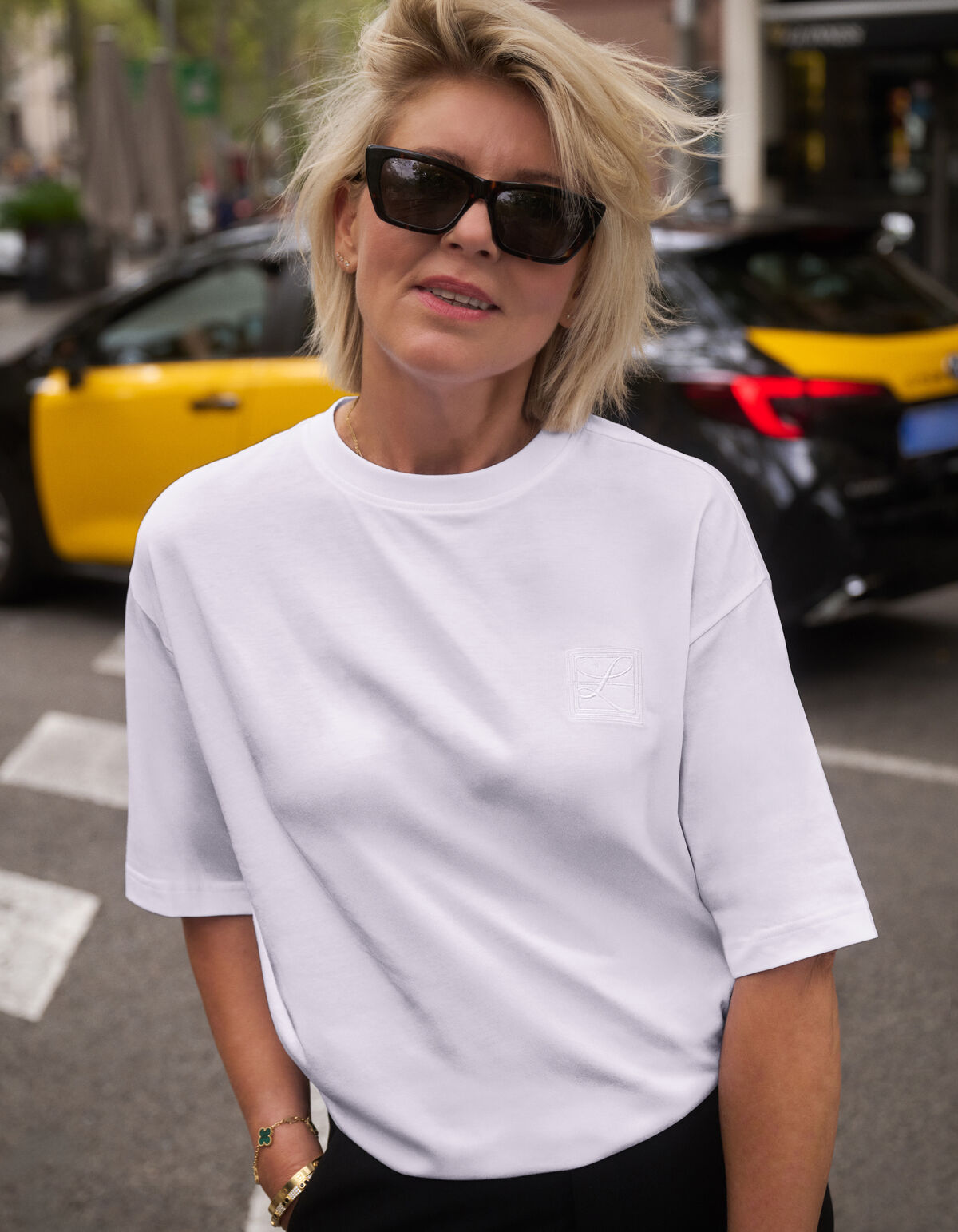 Oversized Basic T-Shirt Weiß Von Lonneke SHOEBY WOMEN