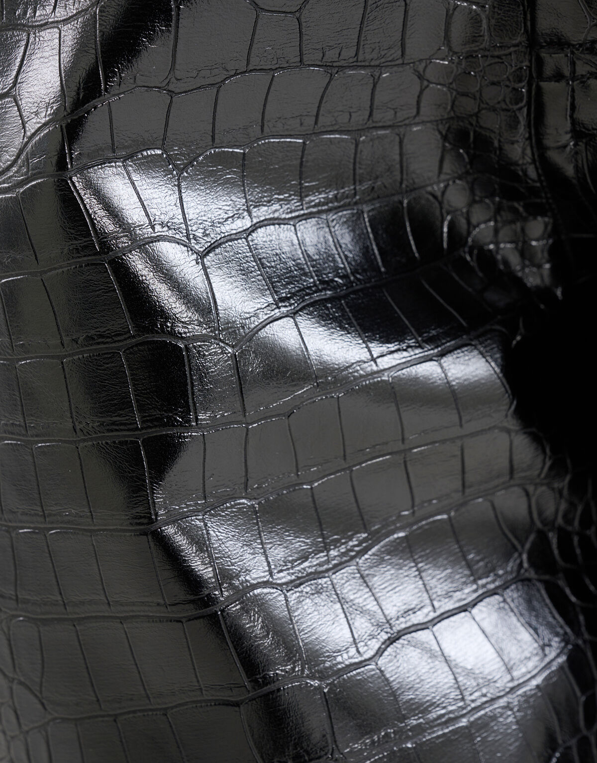 Vegane Leder-Kroko-Hose Schwarz SHOEBY WOMEN