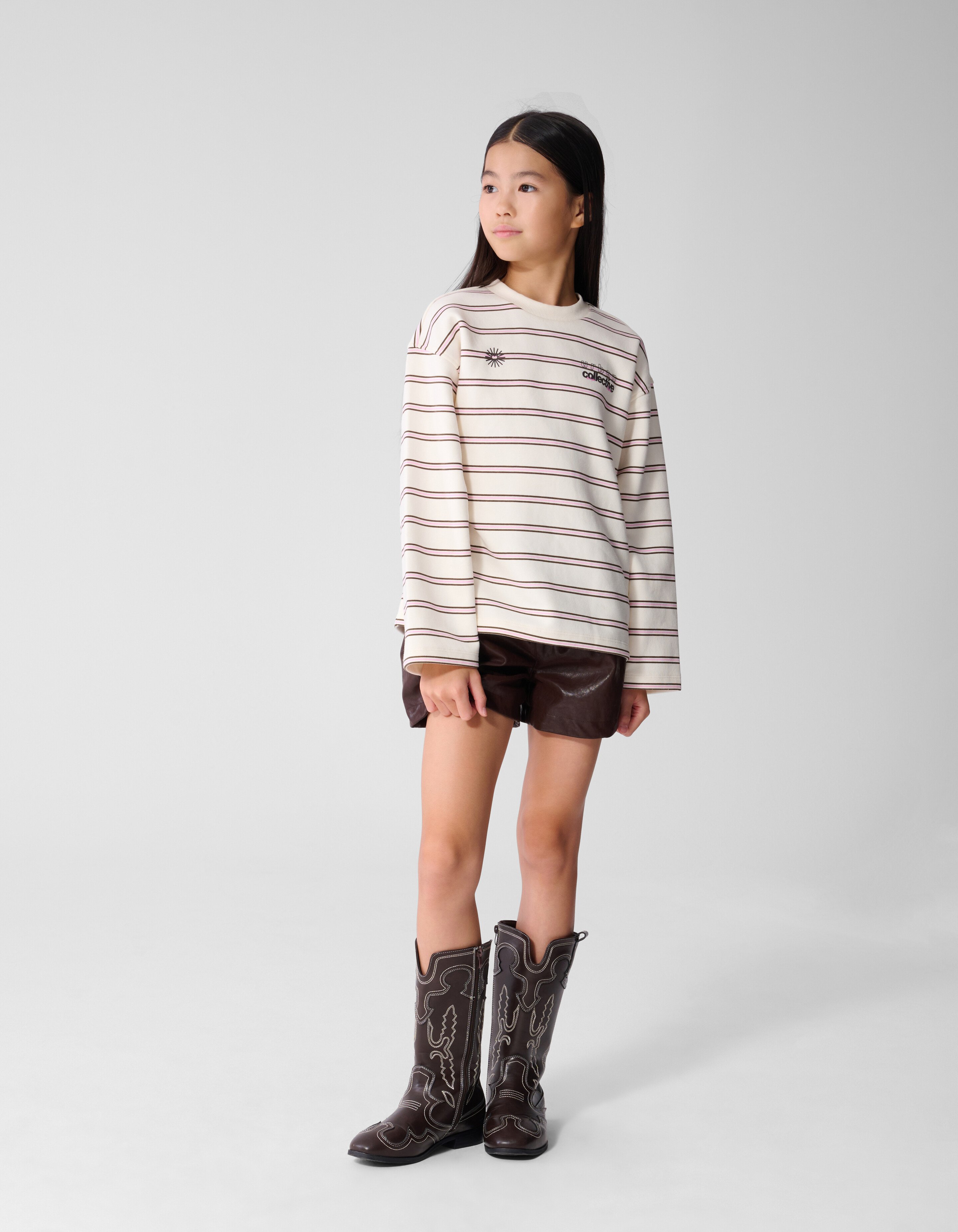 Oversize-Pullover mit Streifenmuster in gebrochene SHOEBY GIRLS
