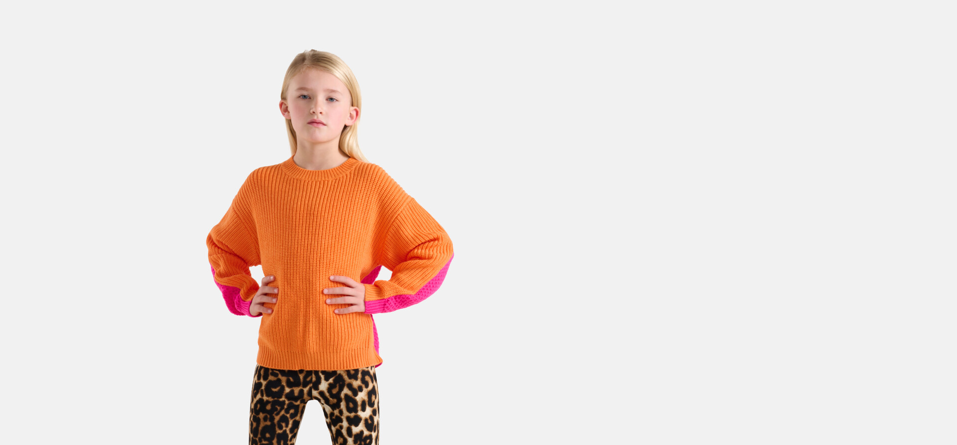 Colourblock Pullover Orange SHOEBY GIRLS