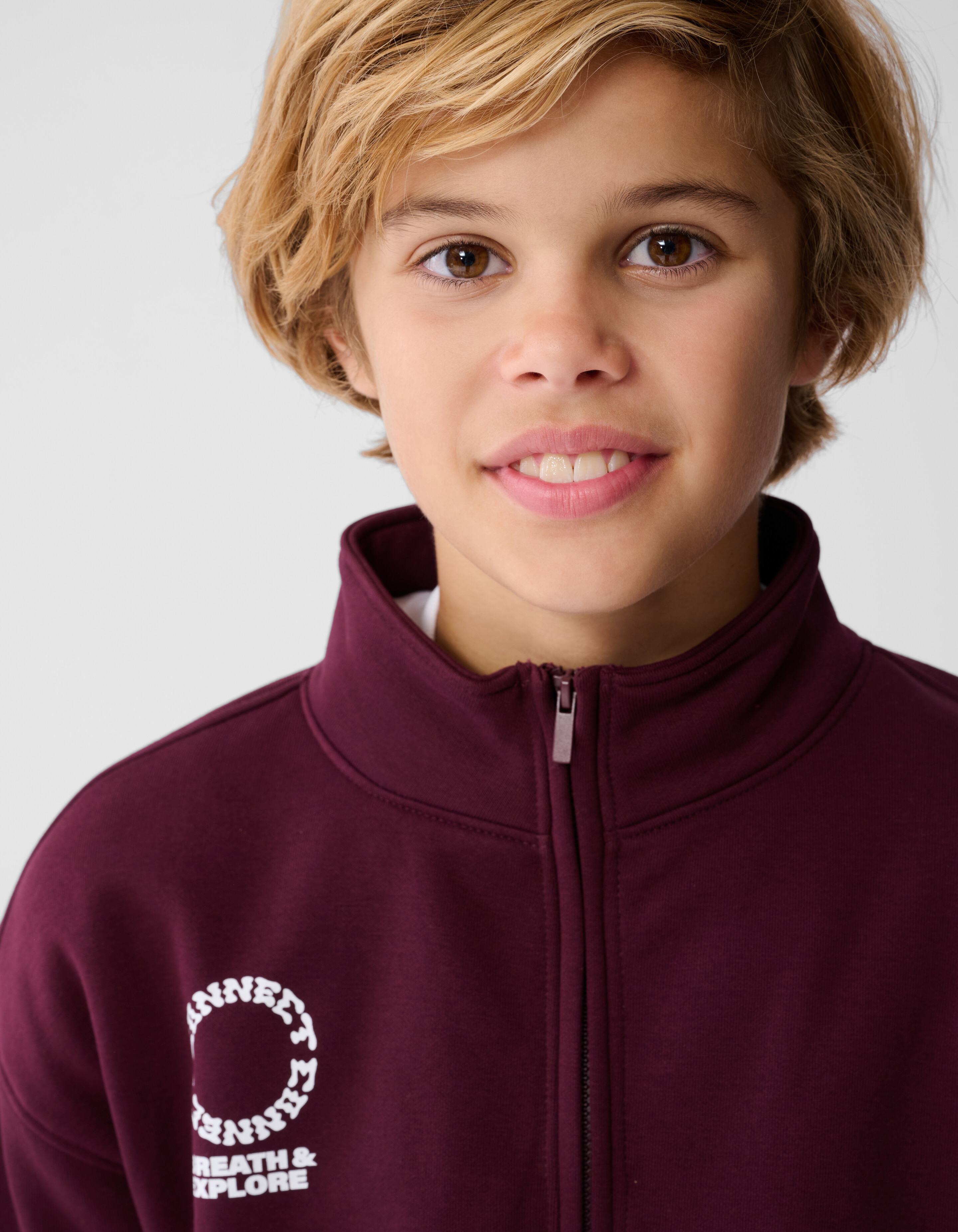 Halb-Reißverschluss-Pullover Dunkelrot SHOEBY BOYS