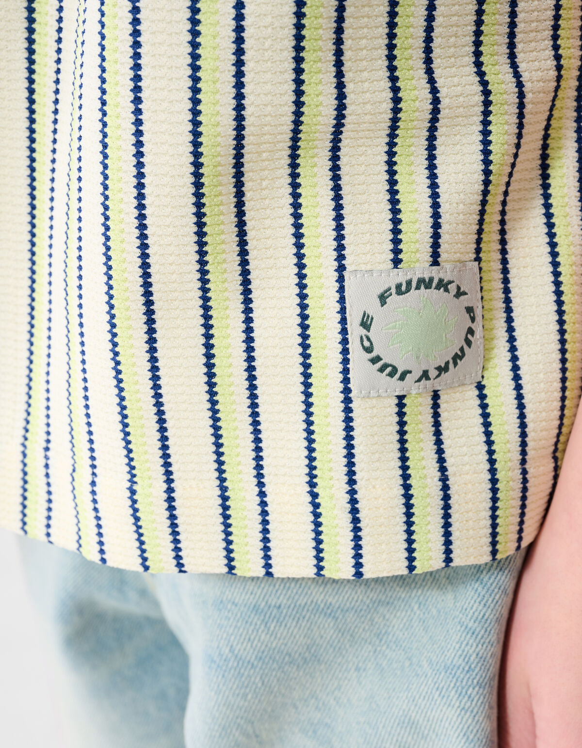 Nadelstreifenstruktur Hemd Gebrochen Wei&szlig; SHOEBY BOYS