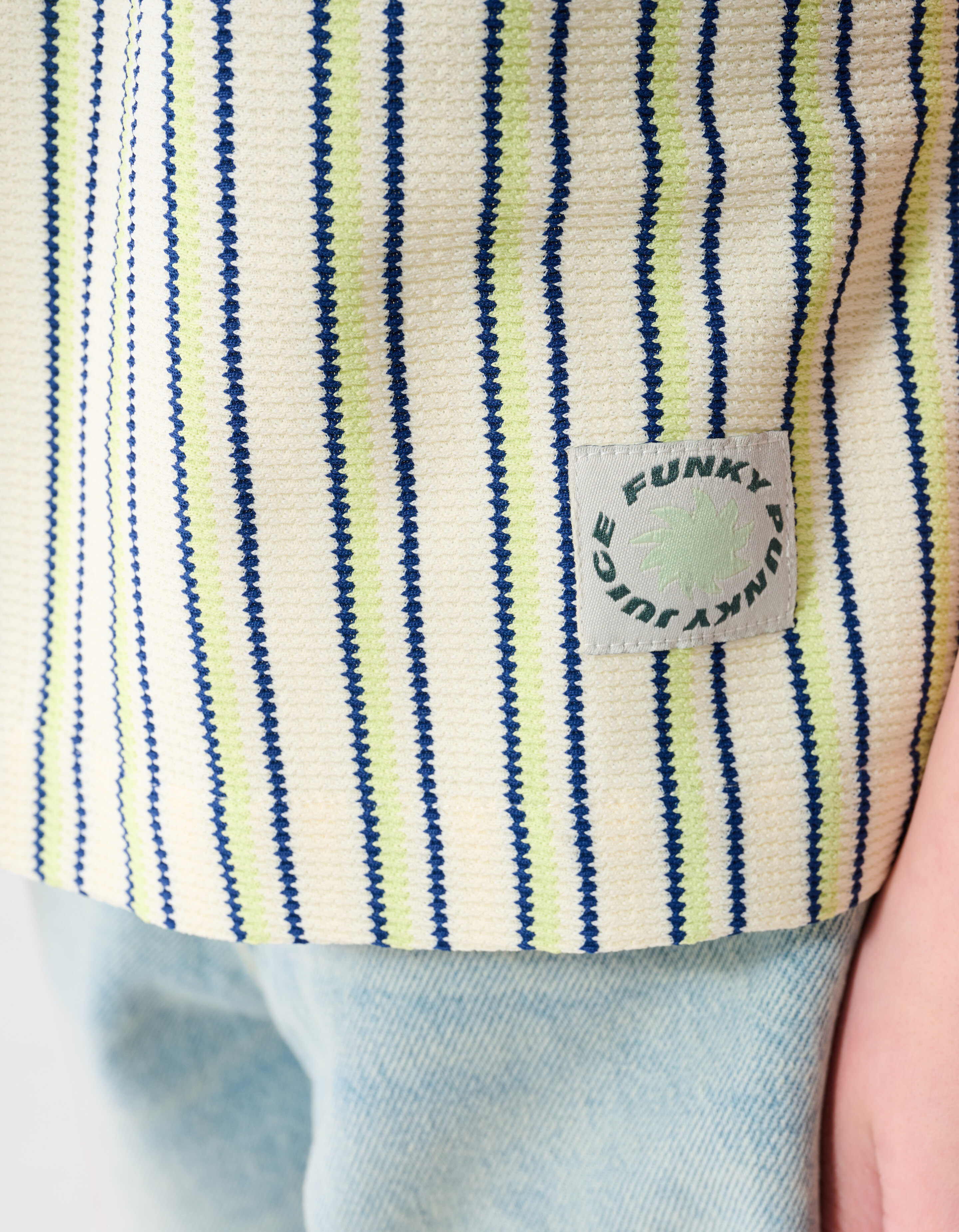 Nadelstreifenstruktur Hemd Gebrochen Wei&szlig; SHOEBY BOYS