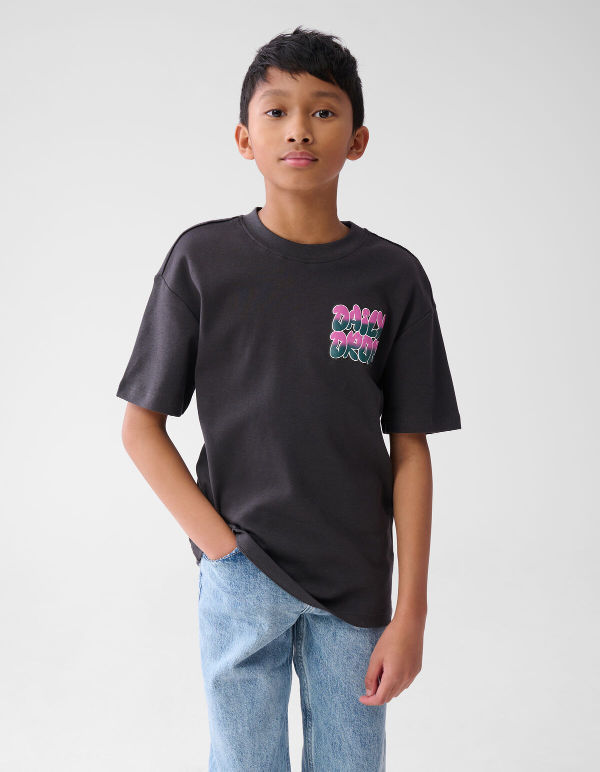 Text-T-Shirt Dunkelgrau SHOEBY BOYS