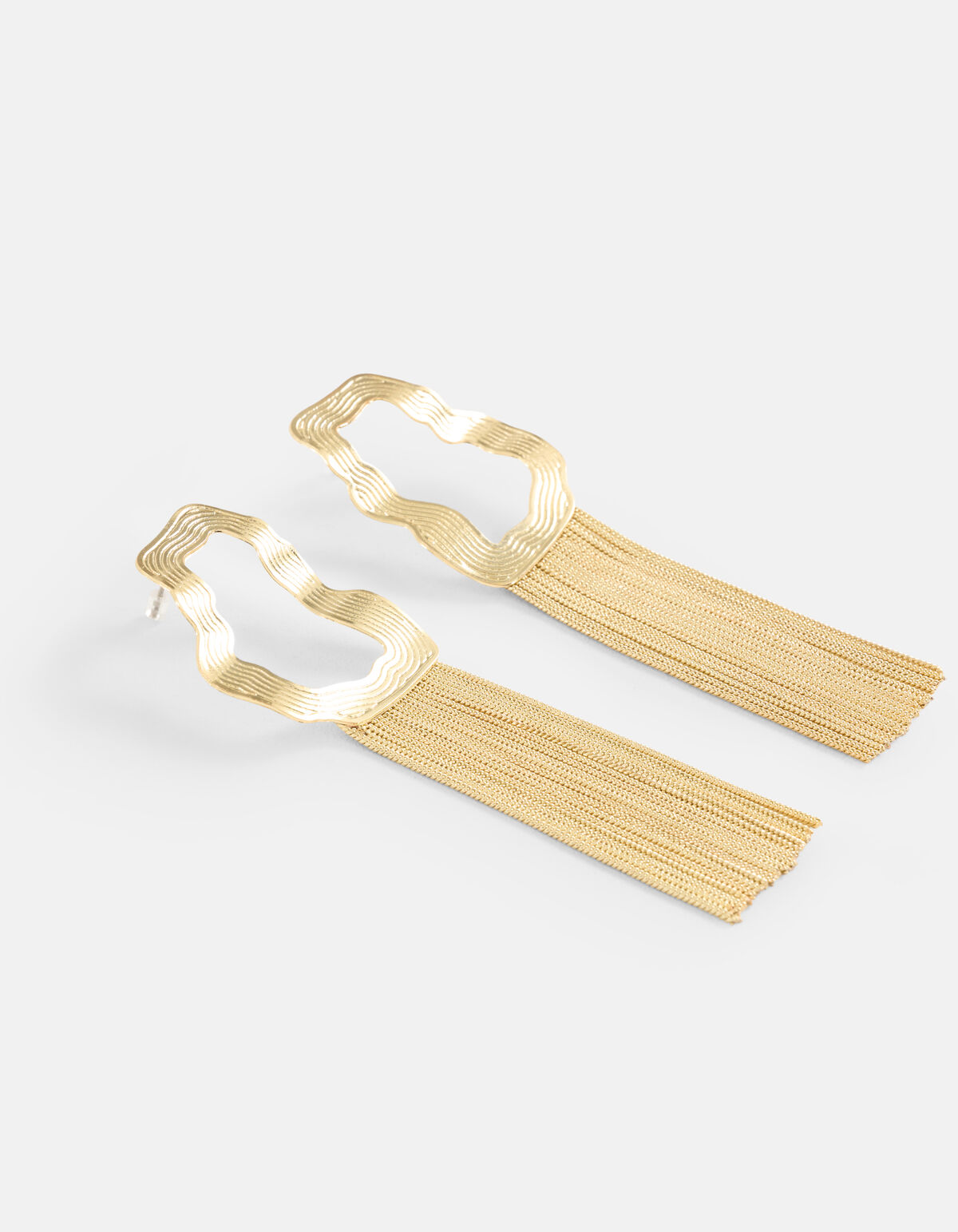 Gewellte Fransen Ohrringe Gold SHOEBY ACCESSOIRES